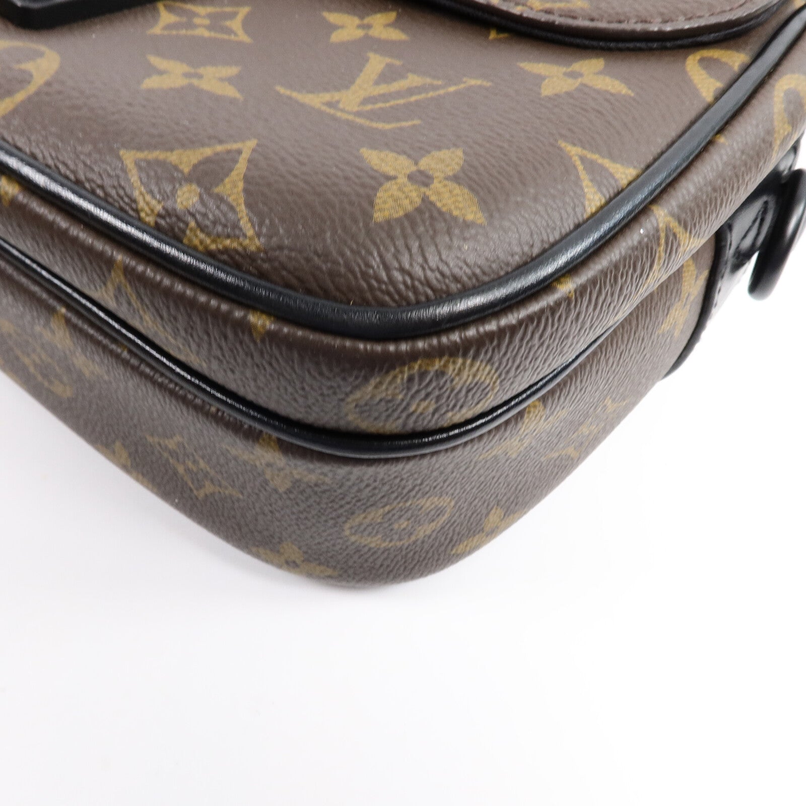 LOUIS VUITTON Monogram Macassar S Lock手挽肩背兩用袋
