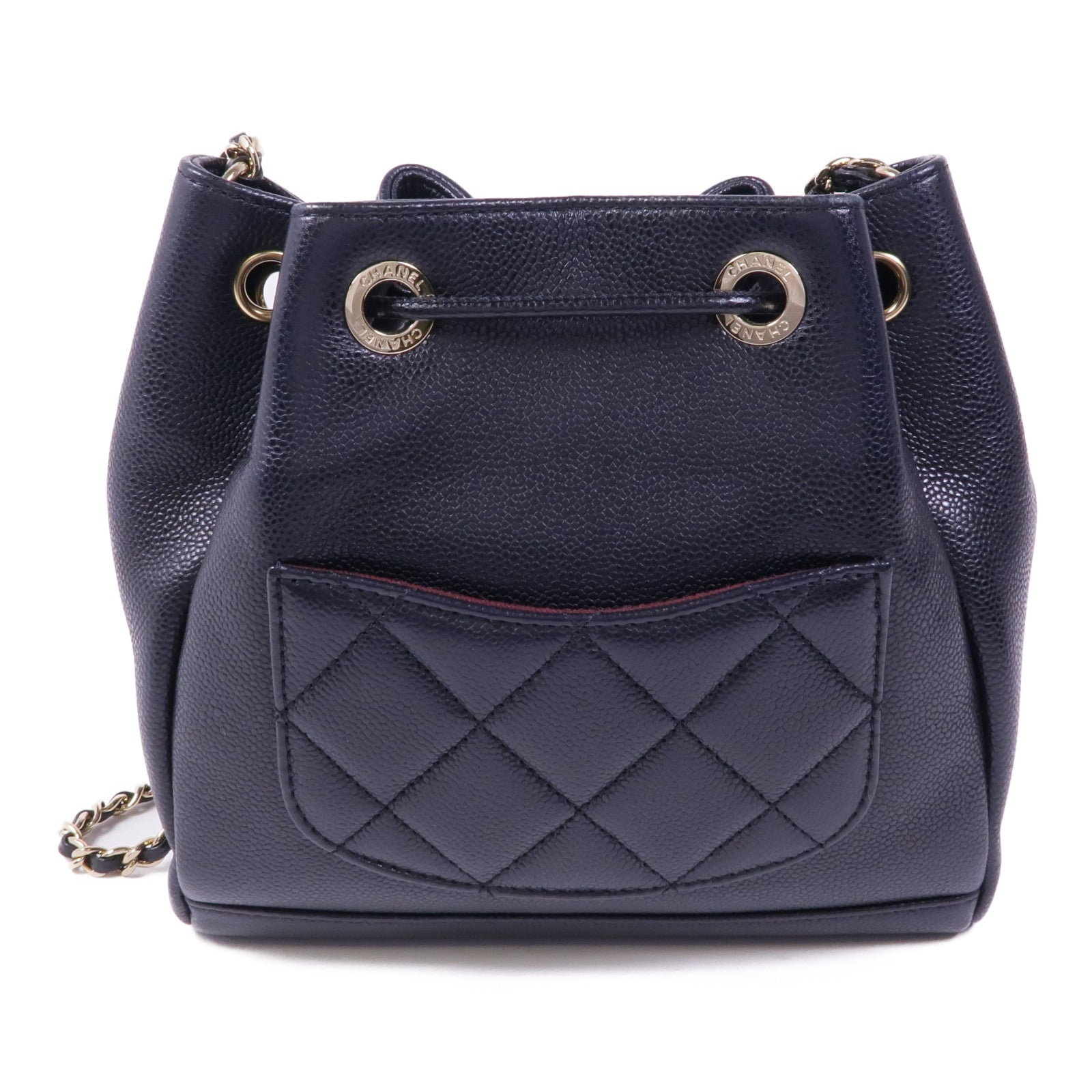 CHANEL 牛皮皮革Chain Shoulder Bag金扣鏈帶肩背袋