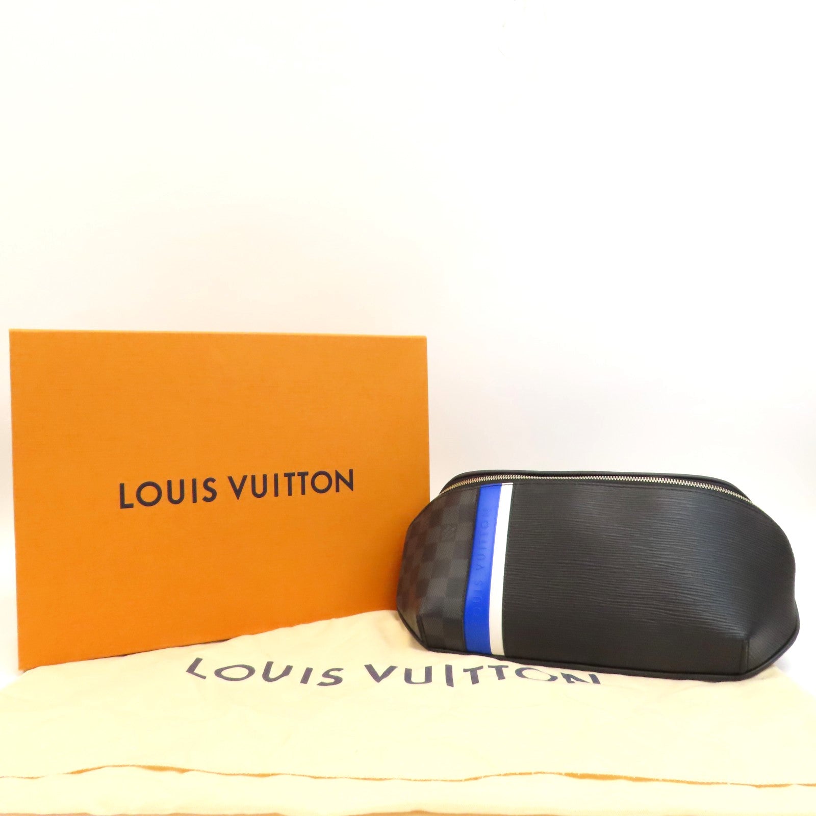 LOUIS VUITTON EPI Bum Bag銀扣肩背袋黑色