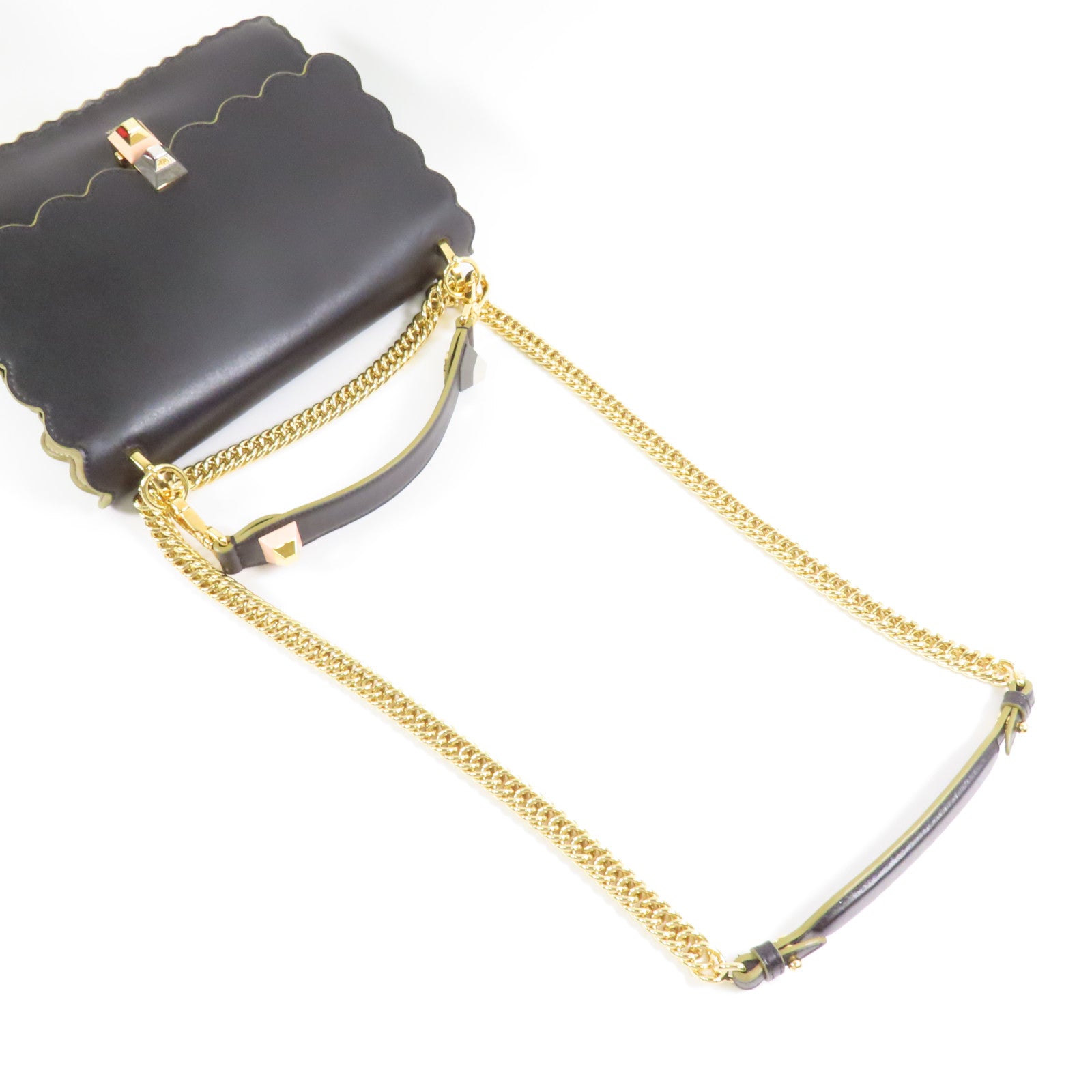 FENDI 牛皮皮革Kan I金扣手挽肩背兩用袋