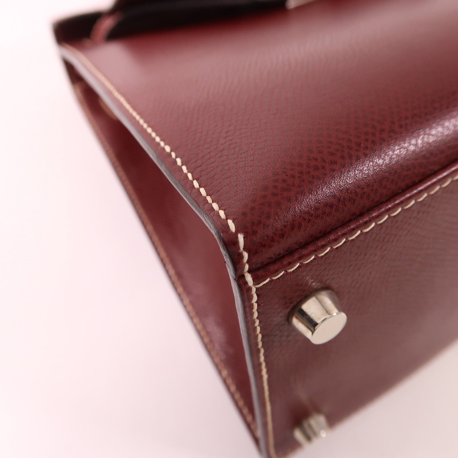HERMES Epsom皮革Kelly 28銀扣手挽肩背兩用袋Vermillon