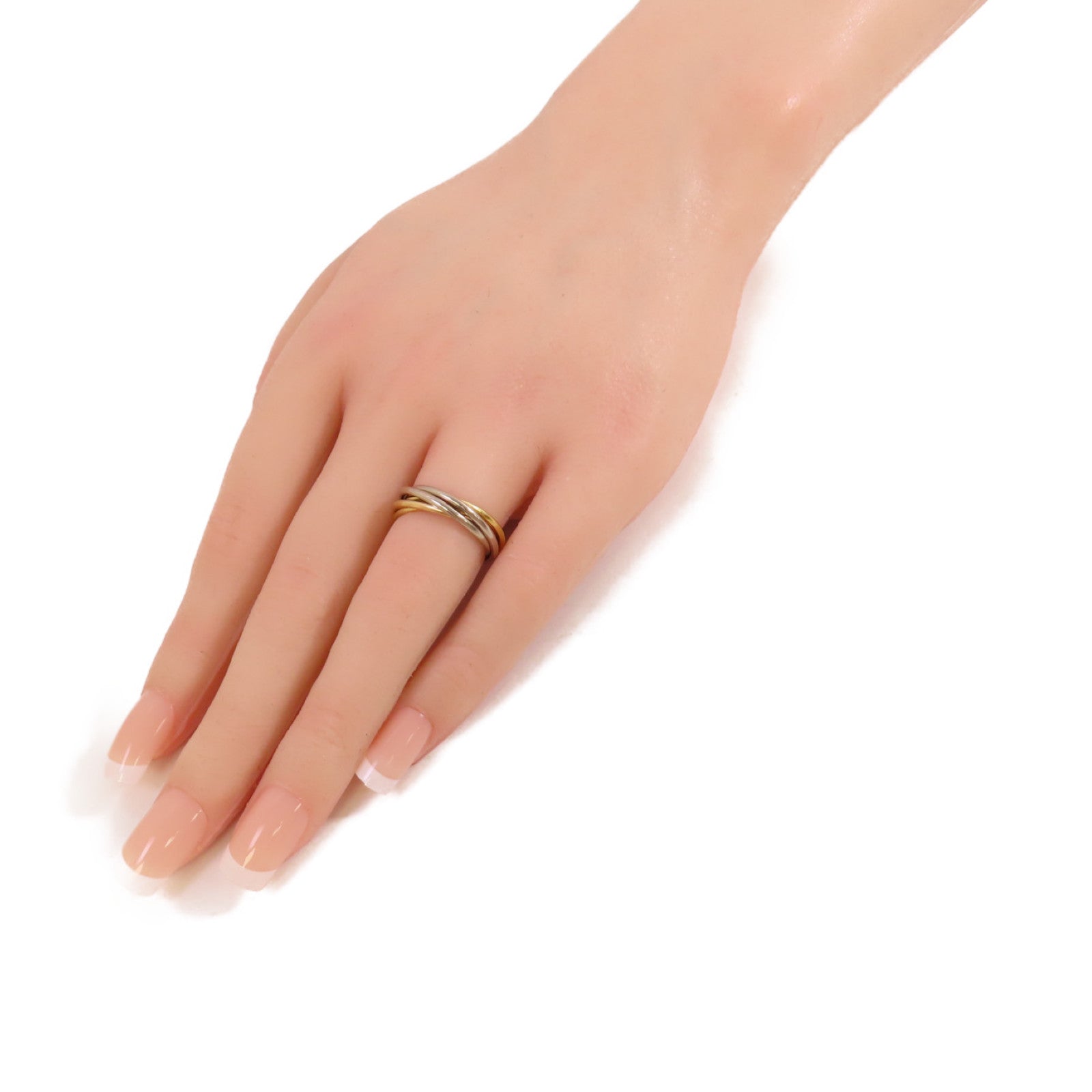 CARTIER 18K白金/黃金/玫瑰金Trinity Ring戒指#50/US#5.25