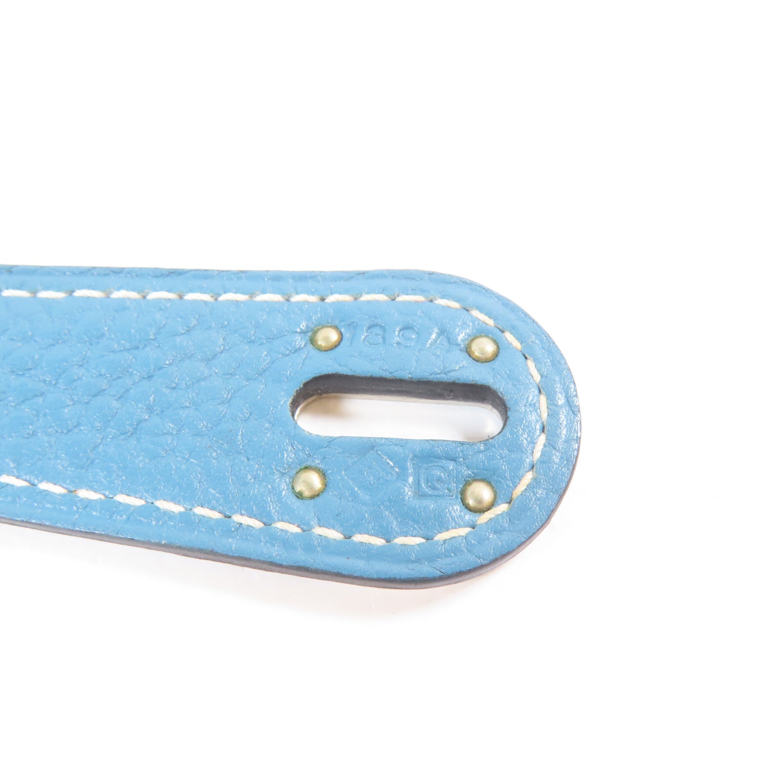 HERMES Clemence皮革Lindy 30銀扣手挽肩背兩用袋Bleu Jean牛仔藍
