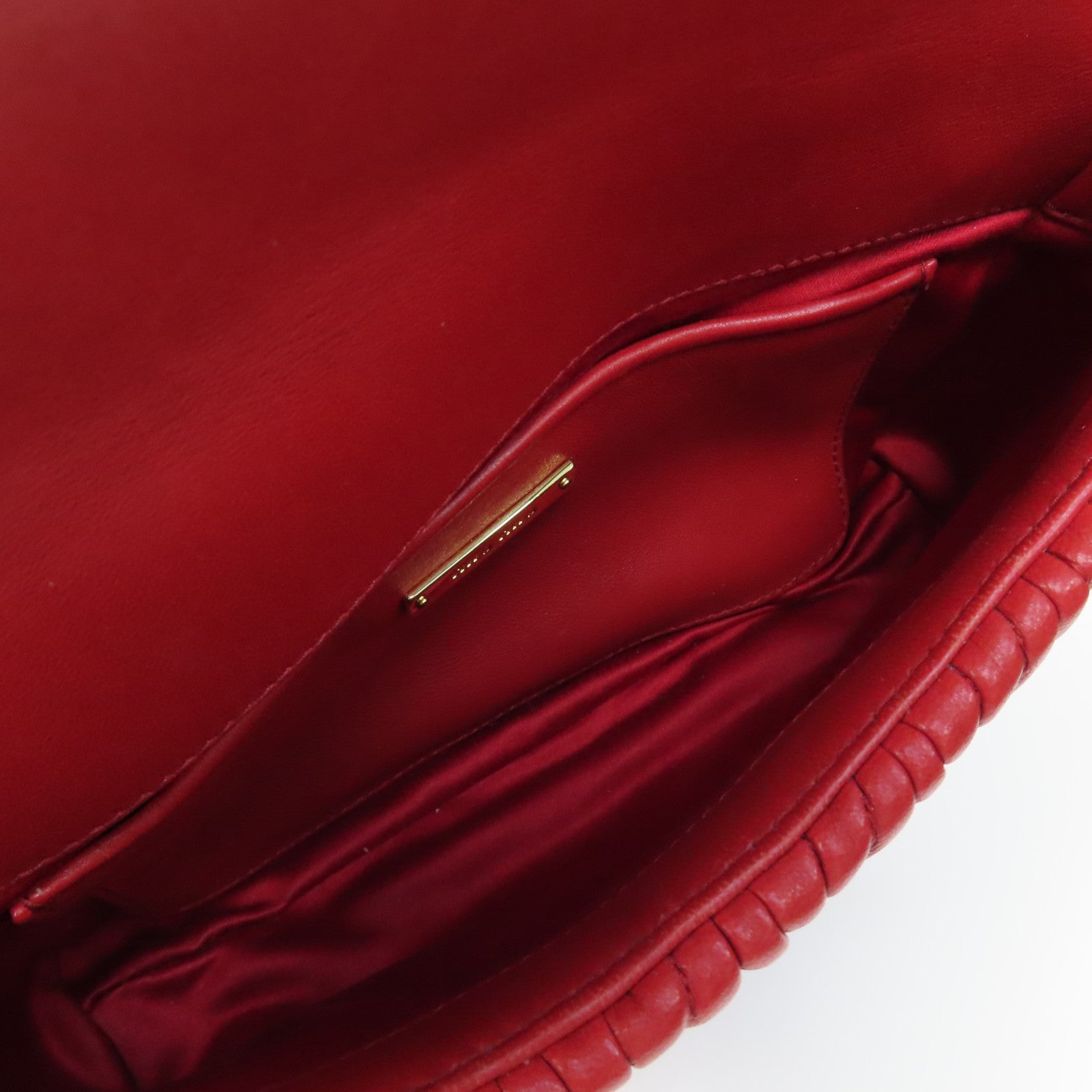 Miu Miu 羊皮皮革Shoulder Bag金扣肩背袋紅色