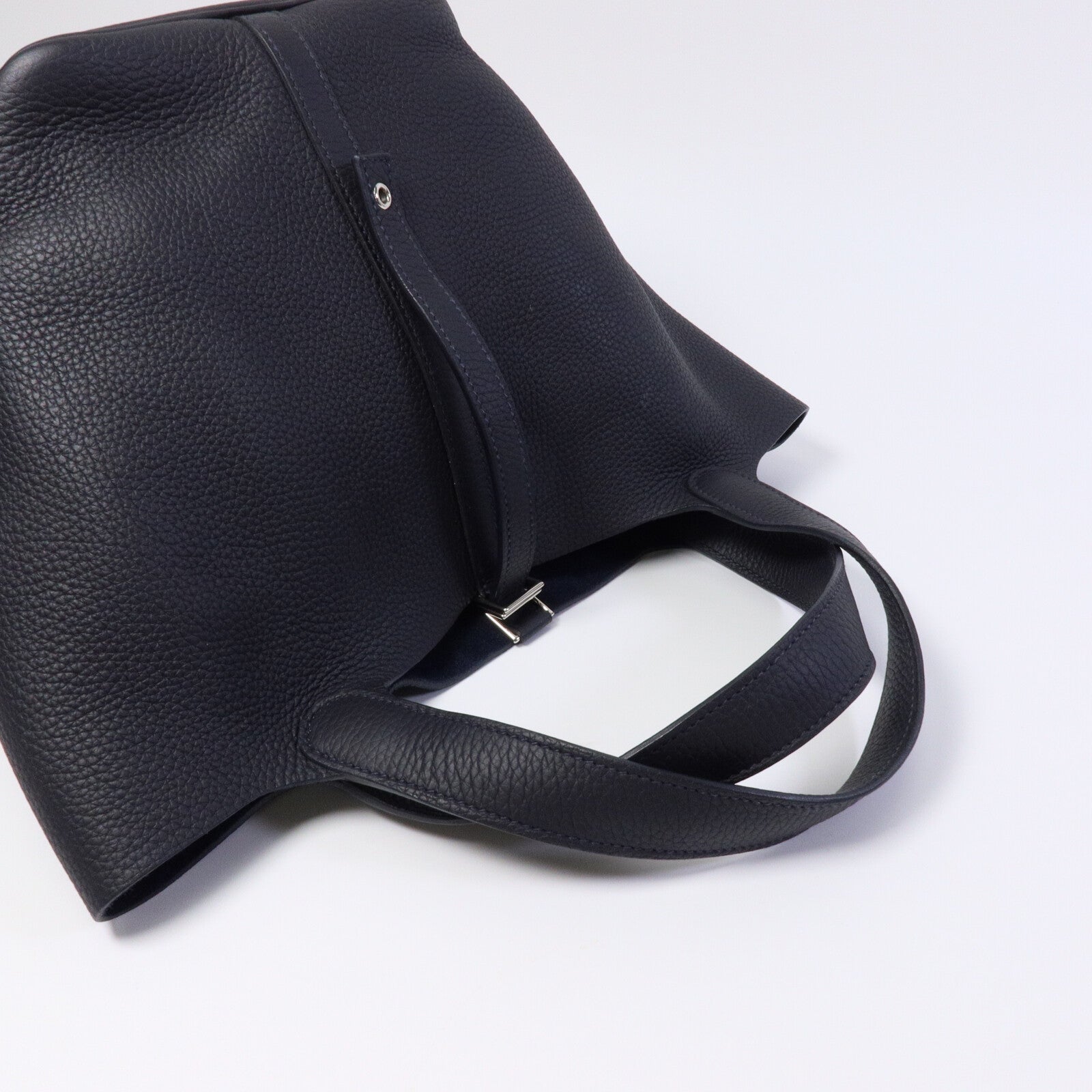 HERMES Clemence皮革Picotin MM手挽袋Blue Nuit