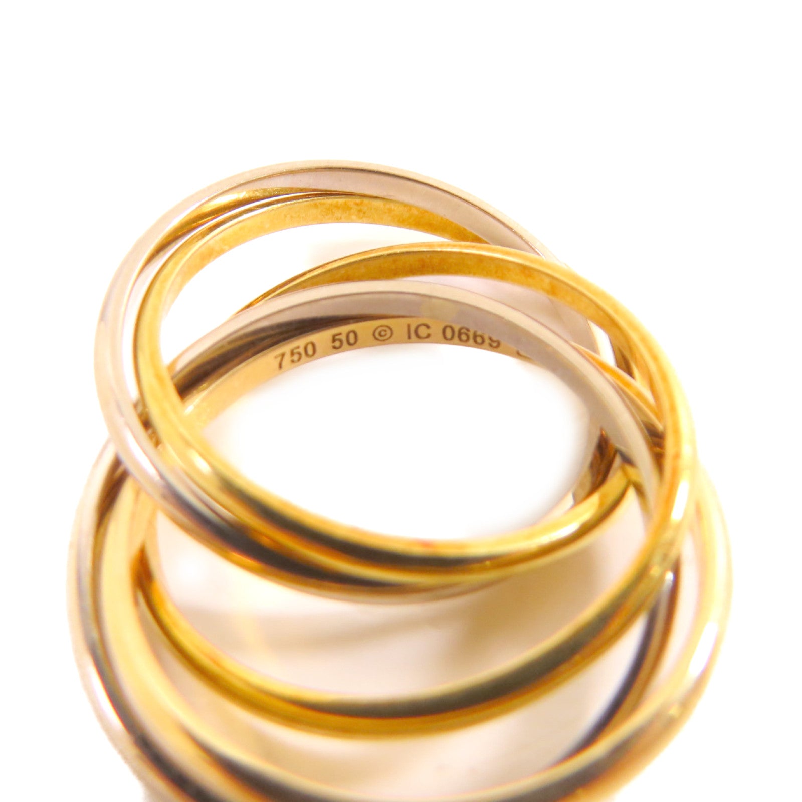 CARTIER 18K白金/黃金/玫瑰金Trinity Ring戒指#50/US#5.25