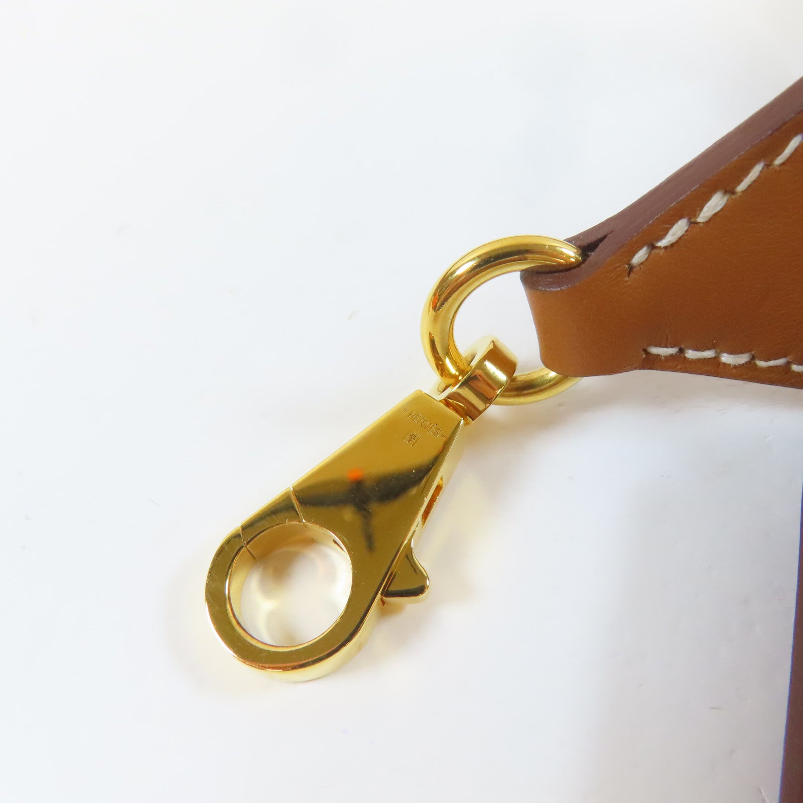 HERMES 【激減優惠】Swift皮革Etiquette Shoulder Strap金扣肩背帶啡色