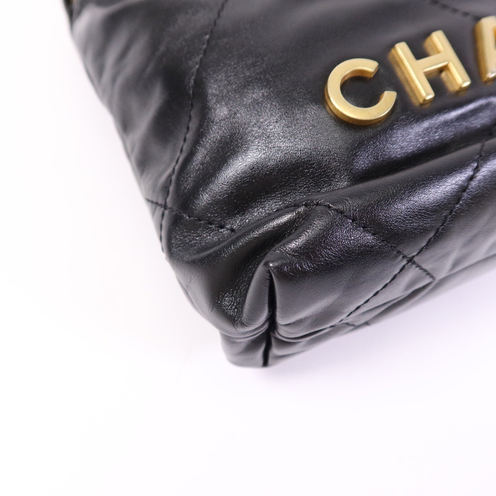 CHANEL 牛皮皮革C22 Mini金扣鏈帶肩背袋
