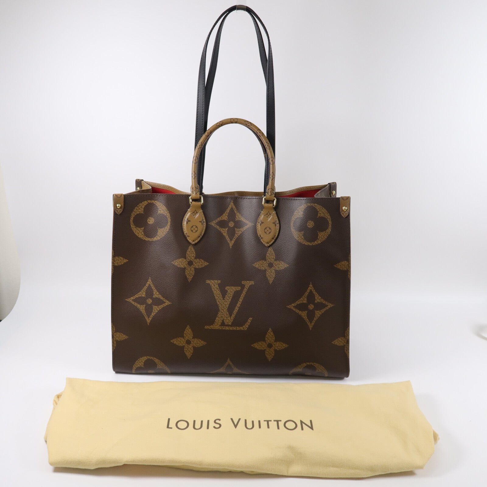 LOUIS VUITTON Monogram Giant Reverse On The Go GM金扣手挽肩背兩用袋
