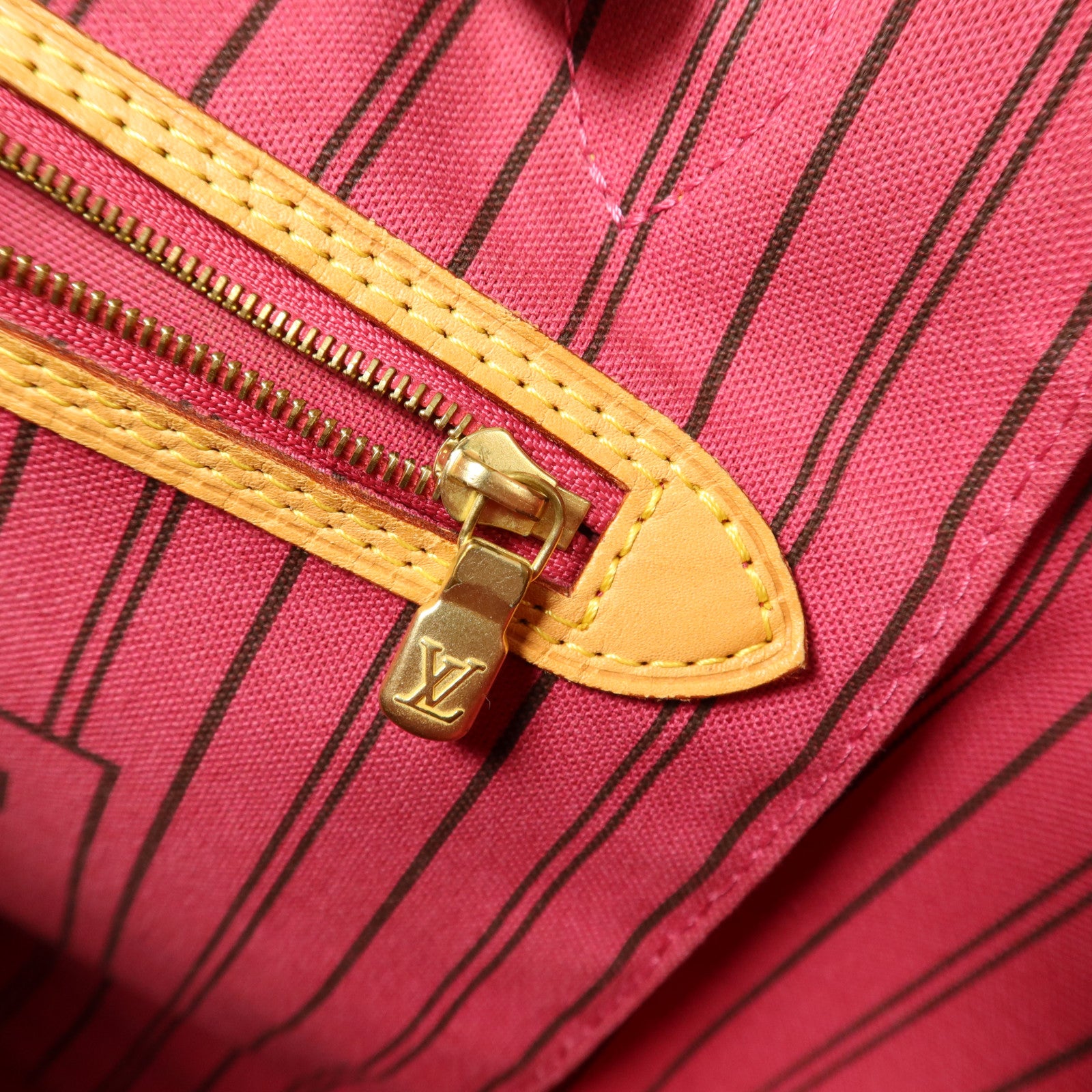 LOUIS VUITTON Monogram Neverfull MM金扣手挽袋