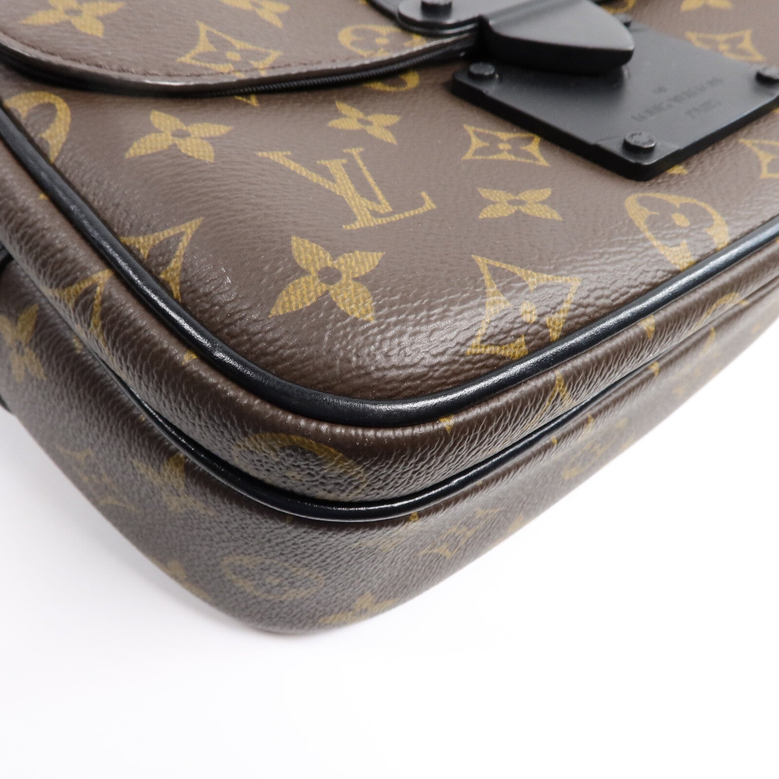 LOUIS VUITTON Monogram Macassar S Lock手挽肩背兩用袋