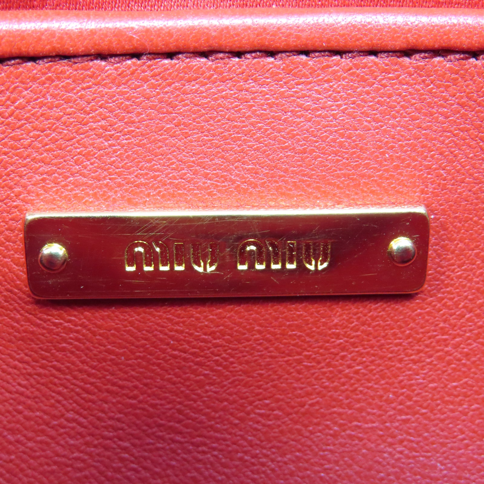 Miu Miu 羊皮皮革Shoulder Bag金扣肩背袋紅色