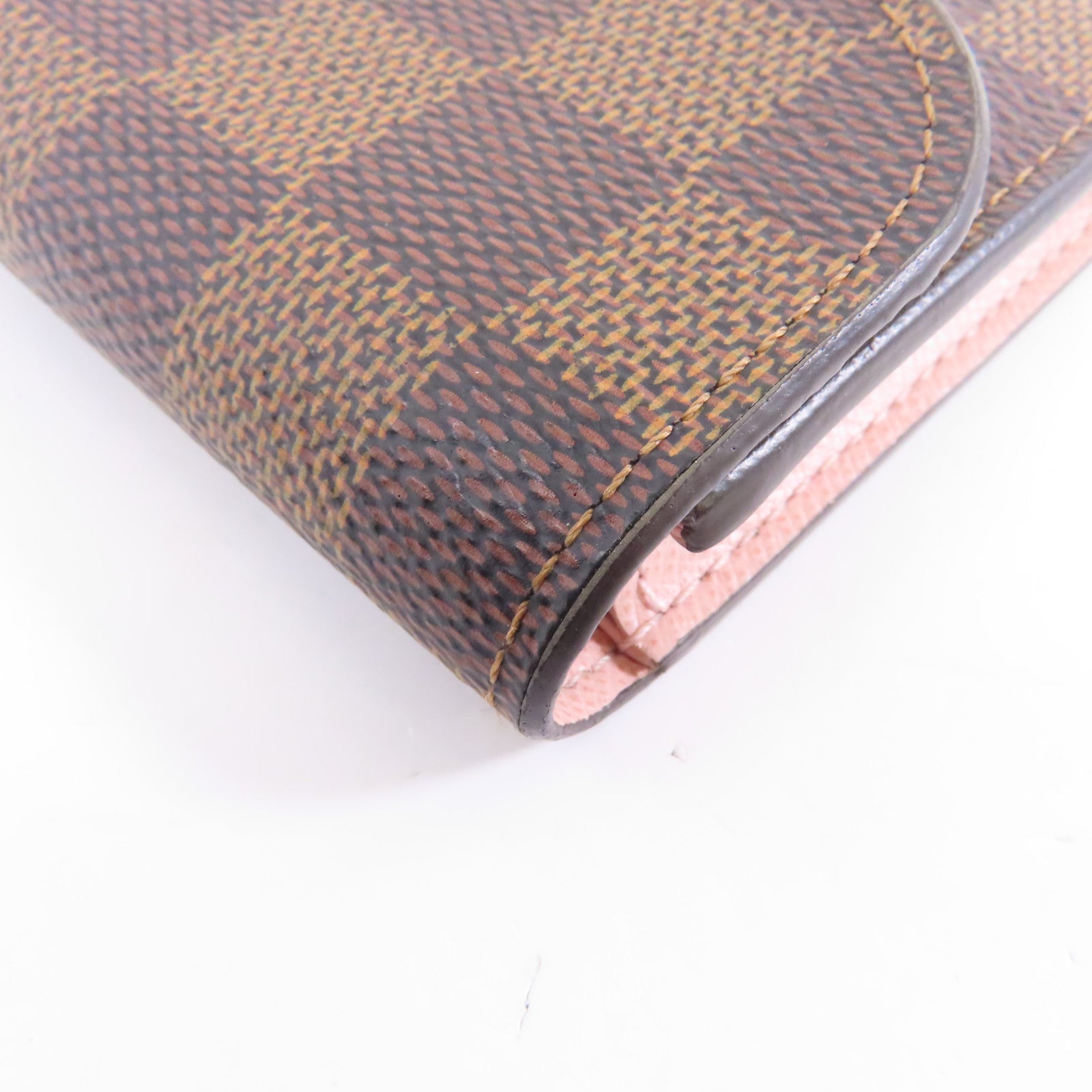 LOUIS VUITTON Damier Rosalie Coin Purse金扣零錢包棕色/粉紅色