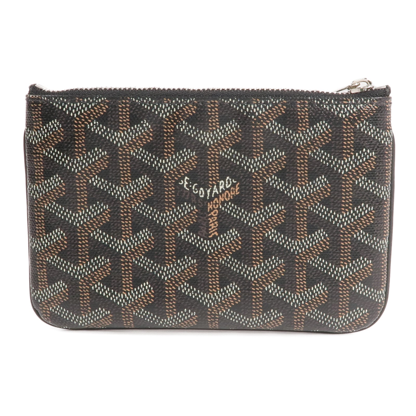 GOYARD 塗層帆布Pouch銀扣手拿包