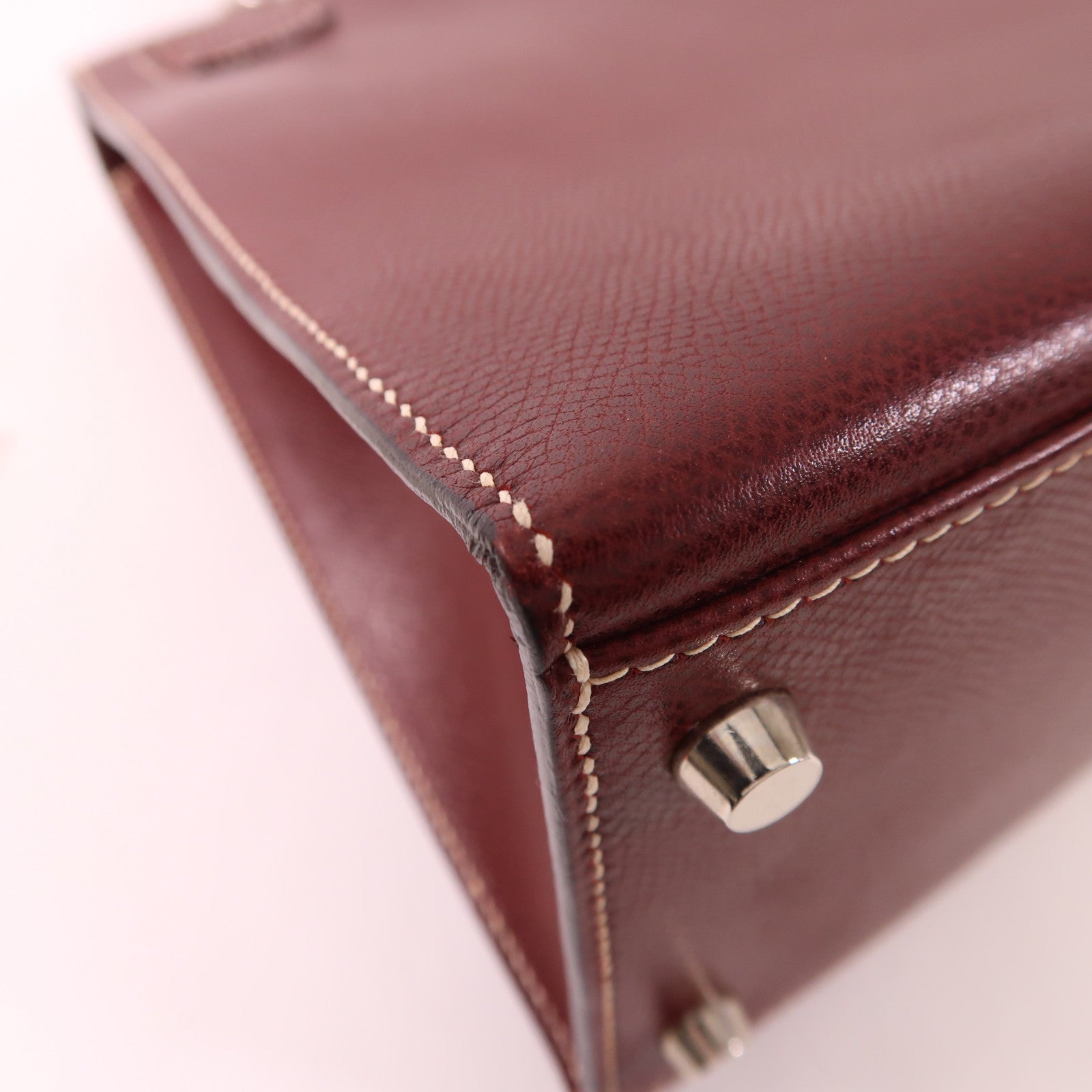 HERMES Epsom皮革Kelly 28銀扣手挽肩背兩用袋Vermillon