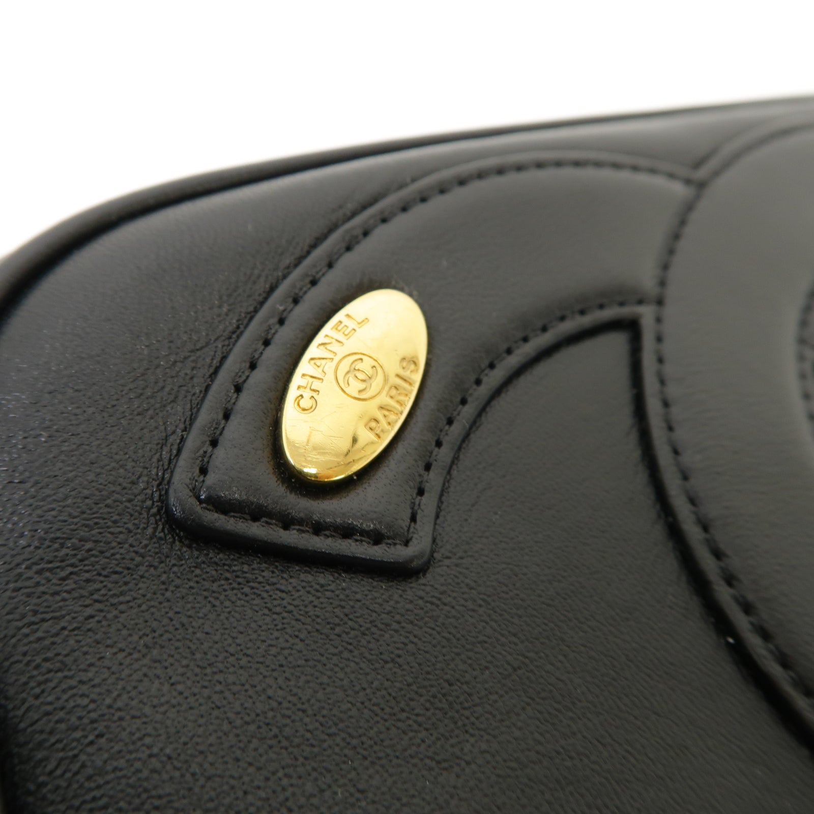 CHANEL 【激減優惠】羊皮皮革Coco Mark Mania Camera Case Chain Shoulder Bag金扣鏈帶肩背袋黑色