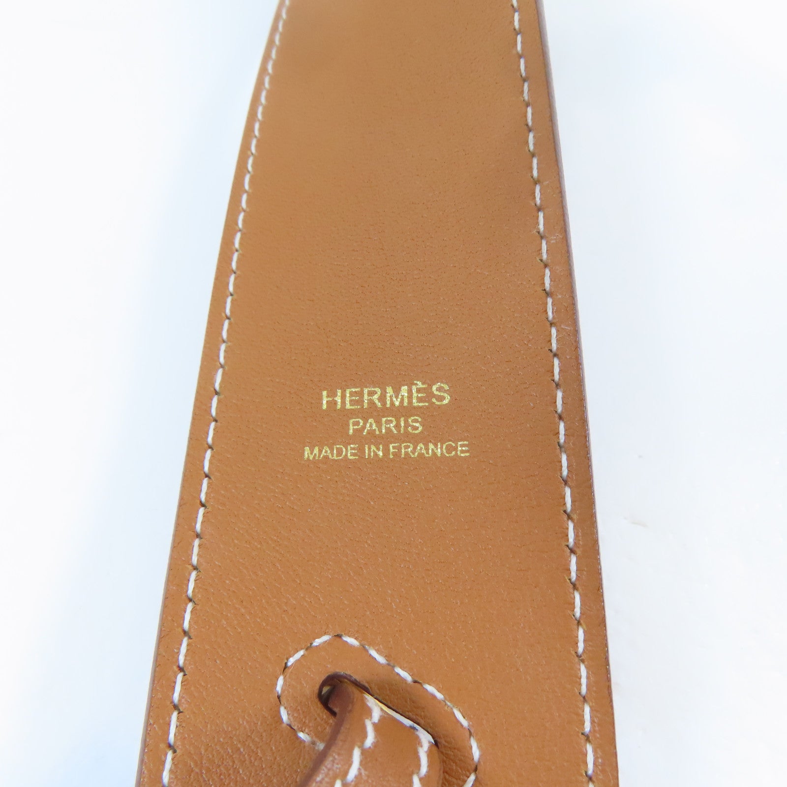 HERMES 【激減優惠】Swift皮革Etiquette Shoulder Strap金扣肩背帶啡色