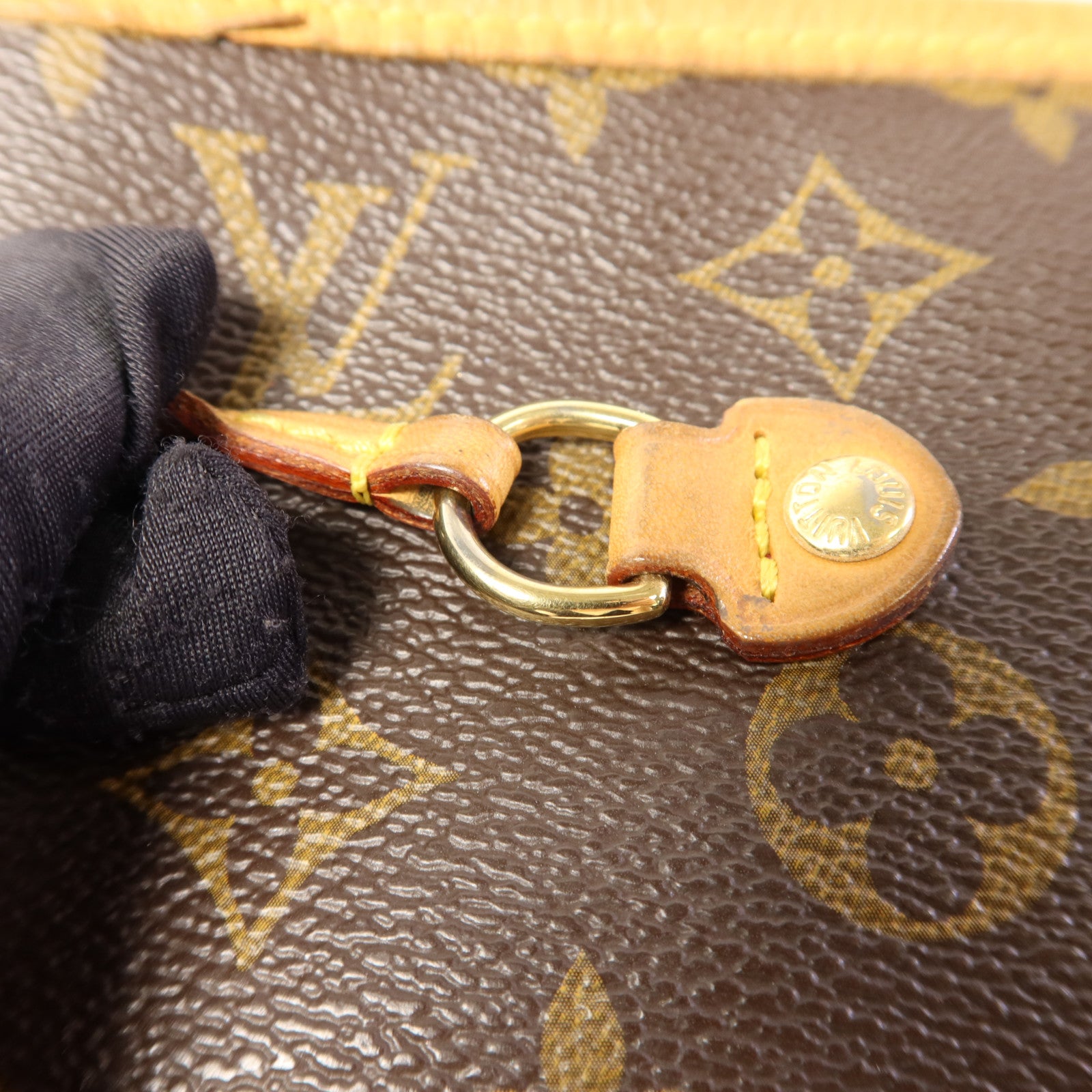 LOUIS VUITTON Monogram Neverfull MM金扣手挽袋