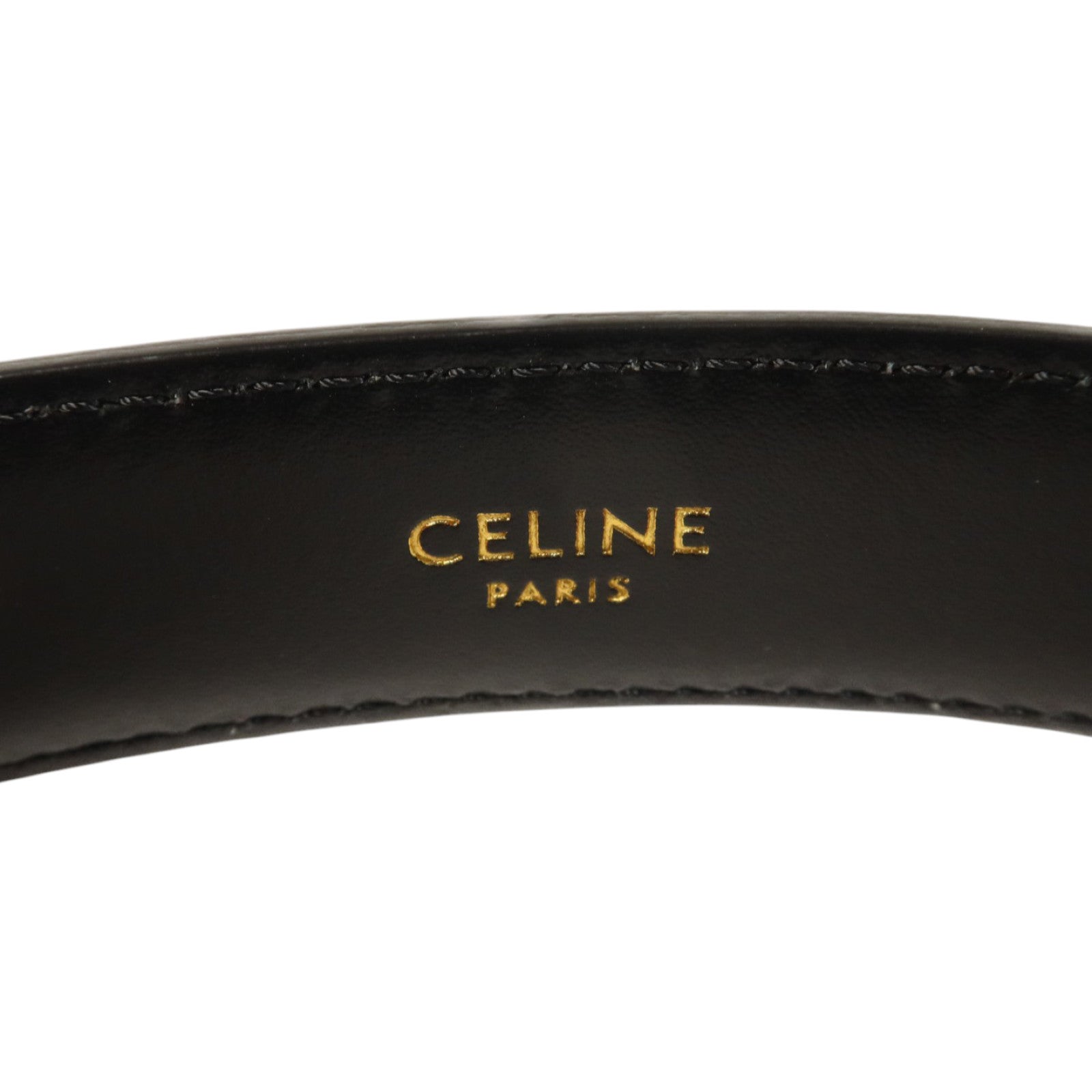 CELINE 牛皮皮革Triomphe Belt 70cm金扣皮帶