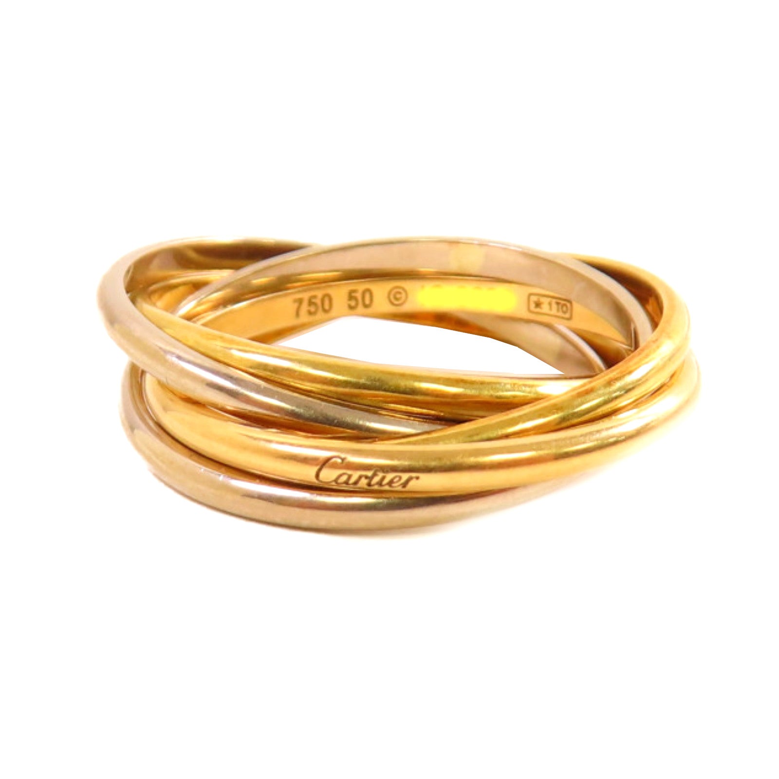 CARTIER 18K白金/黃金/玫瑰金Trinity Ring戒指#50/US#5.25
