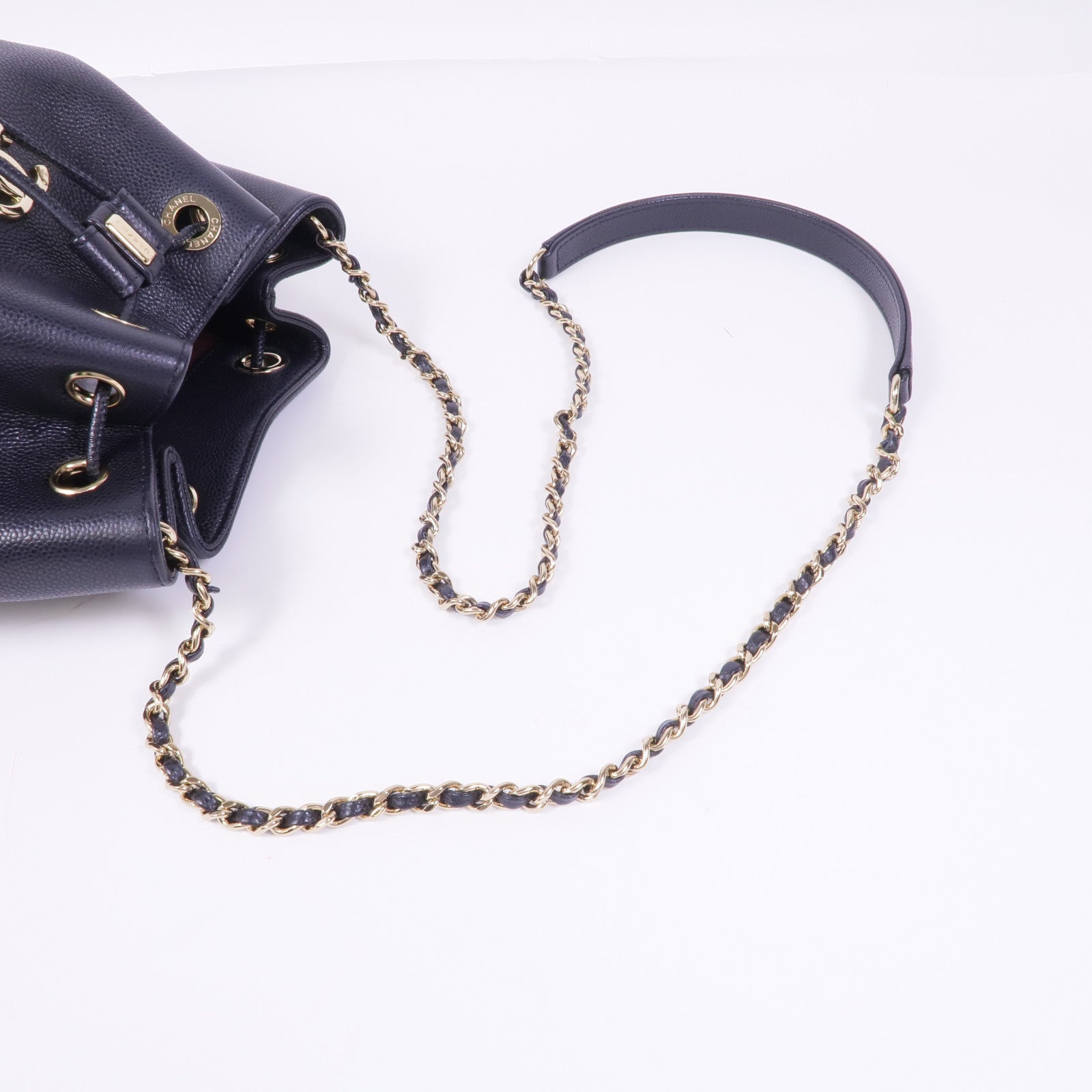 CHANEL 牛皮皮革Chain Shoulder Bag金扣鏈帶肩背袋