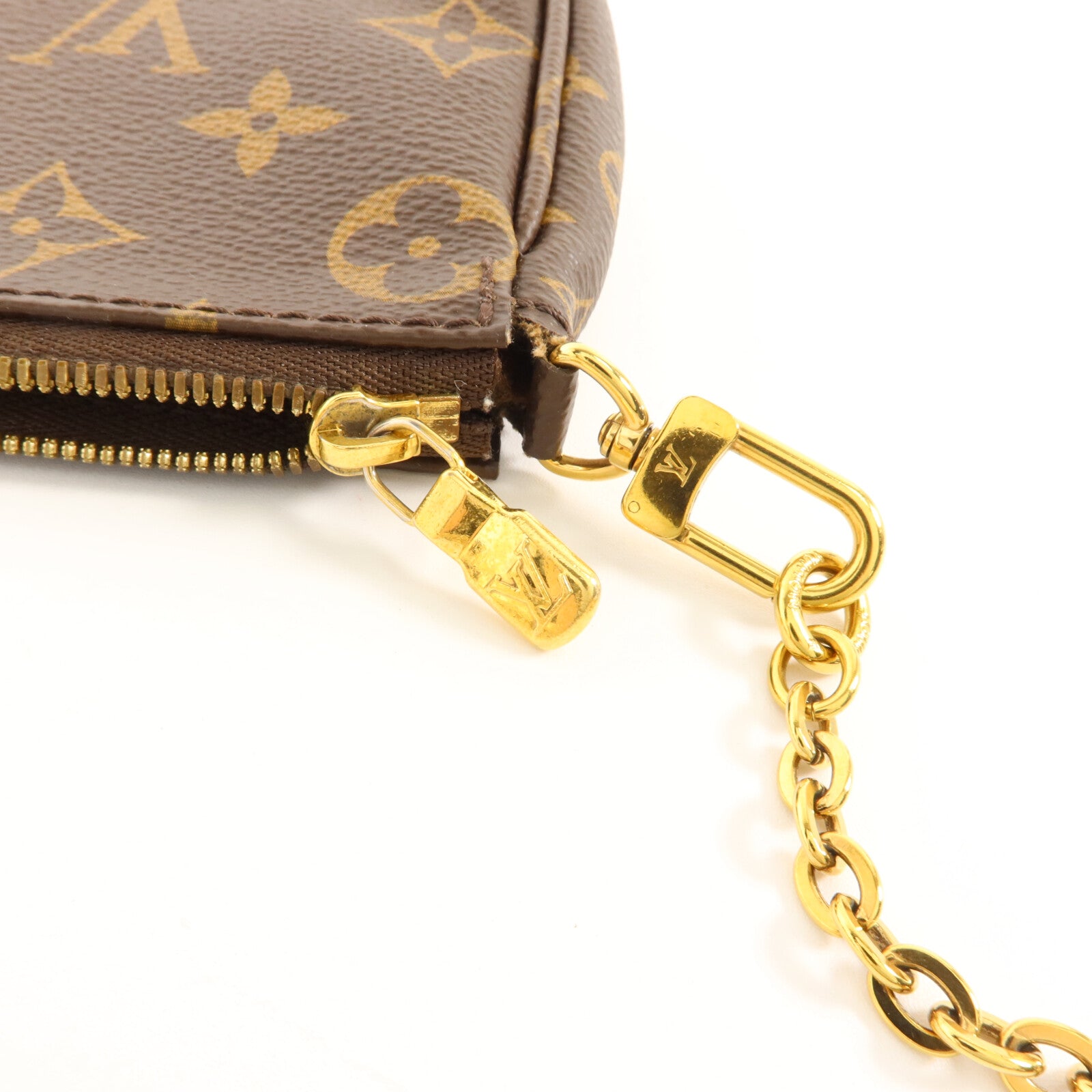 LOUIS VUITTON Monogram Multi Pochette Accessoires金扣手挽肩背兩用袋棕色