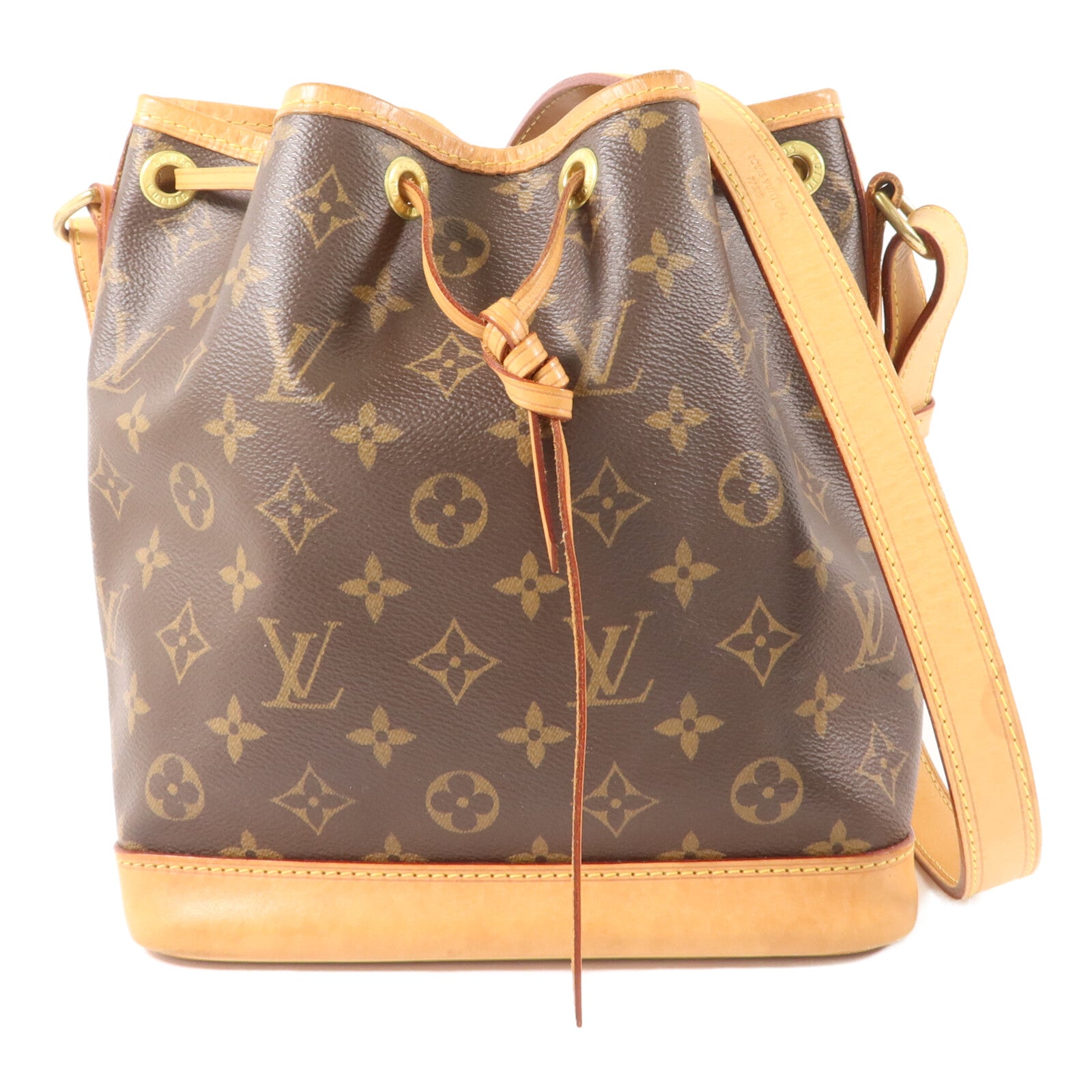 LOUIS VUITTON Monogram Noe BB金扣肩背袋棕色