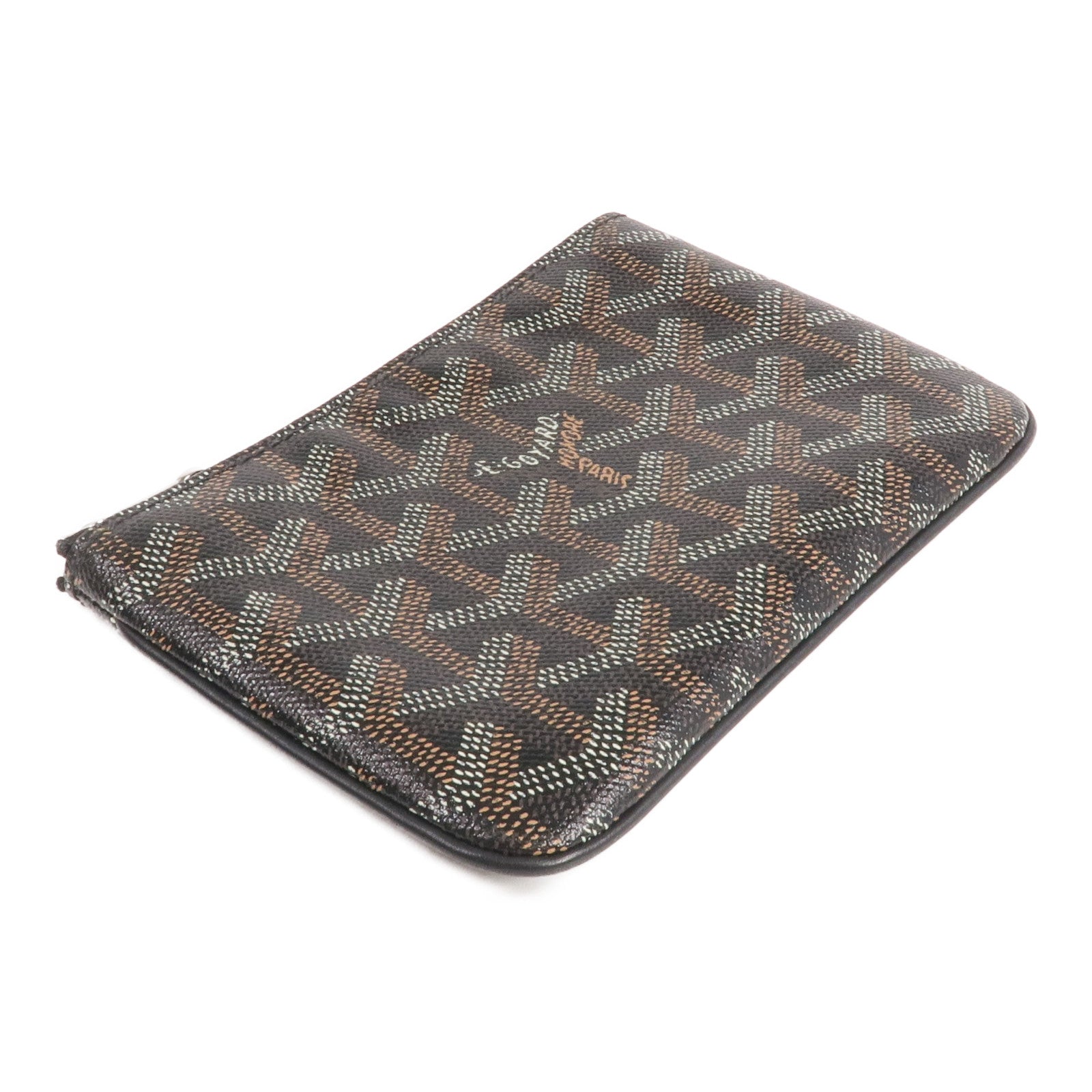 GOYARD 塗層帆布Pouch銀扣手拿包