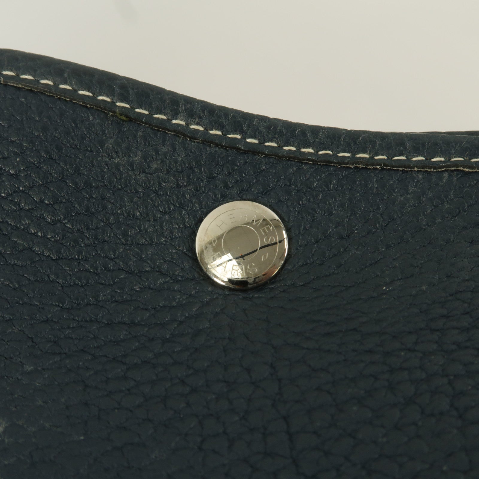 HERMES Negonda皮革Garden Party PM手挽袋Bleu De Prusse