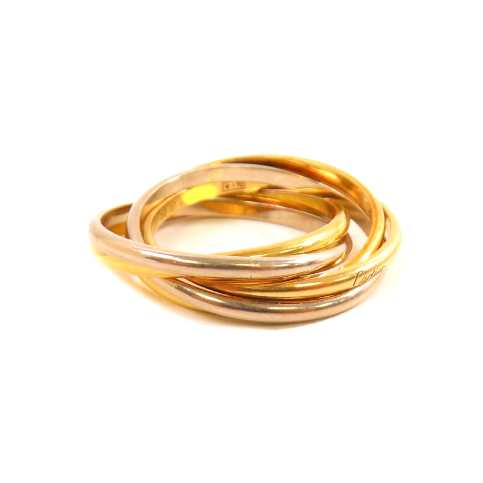 CARTIER 18K白金/黃金/玫瑰金Trinity Ring戒指#50/US#5.25