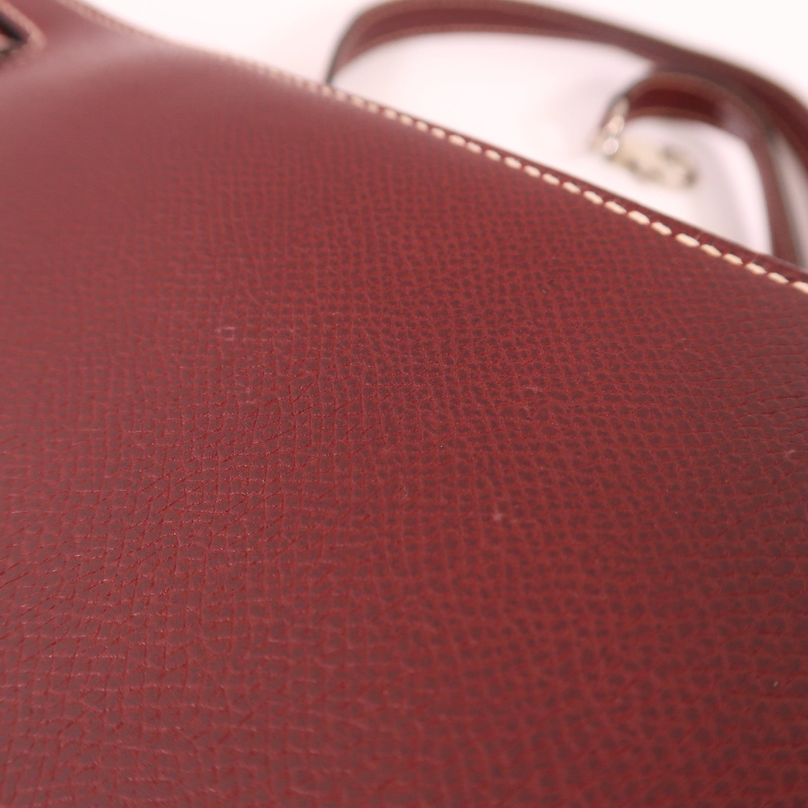 HERMES Epsom皮革Kelly 28銀扣手挽肩背兩用袋Vermillon