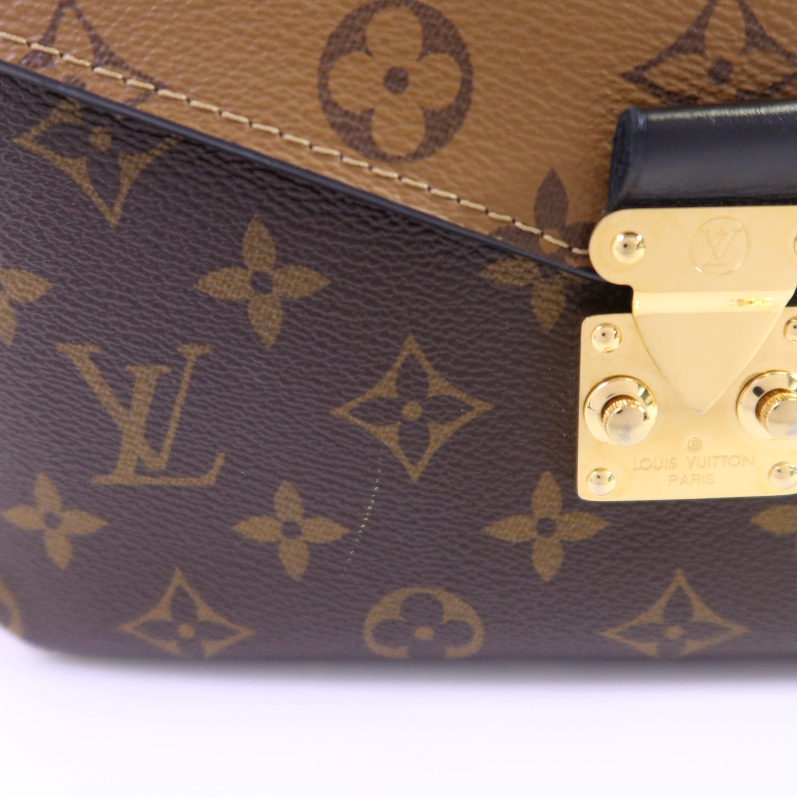LOUIS VUITTON Monogram Reverse Pochette Metis金扣手挽肩背兩用袋
