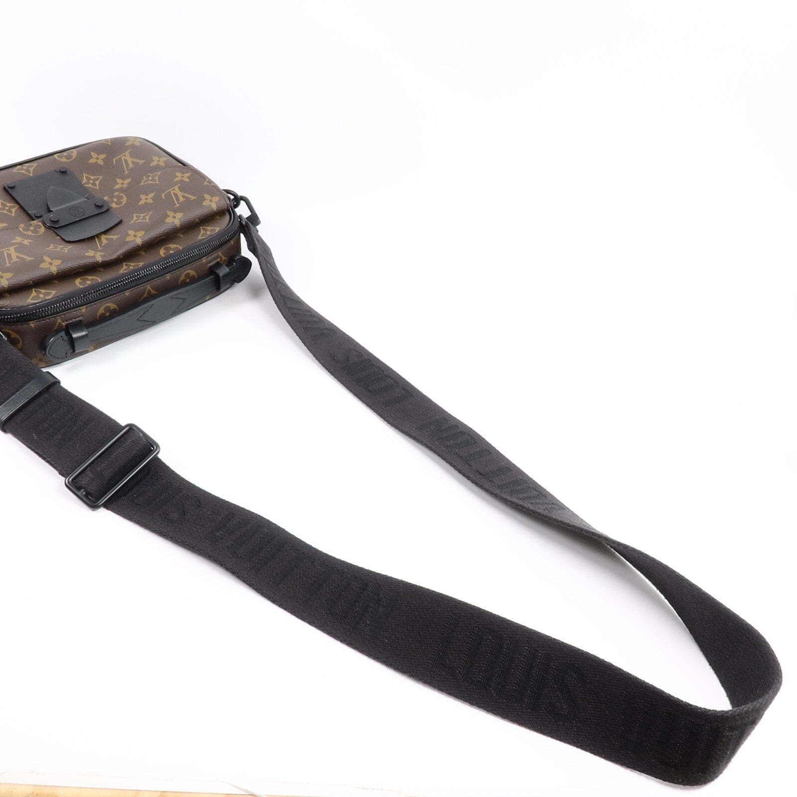LOUIS VUITTON Monogram Macassar S Lock手挽肩背兩用袋