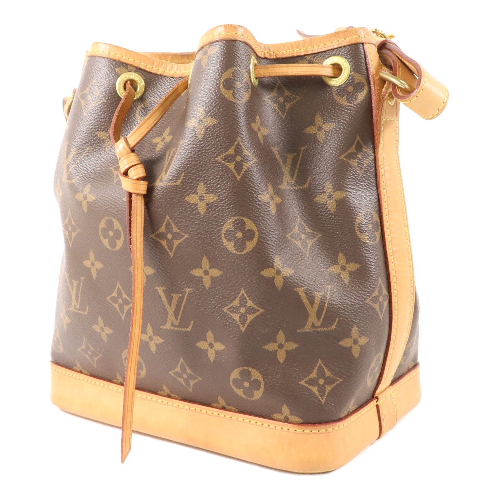 LOUIS VUITTON Monogram Noe BB金扣肩背袋棕色