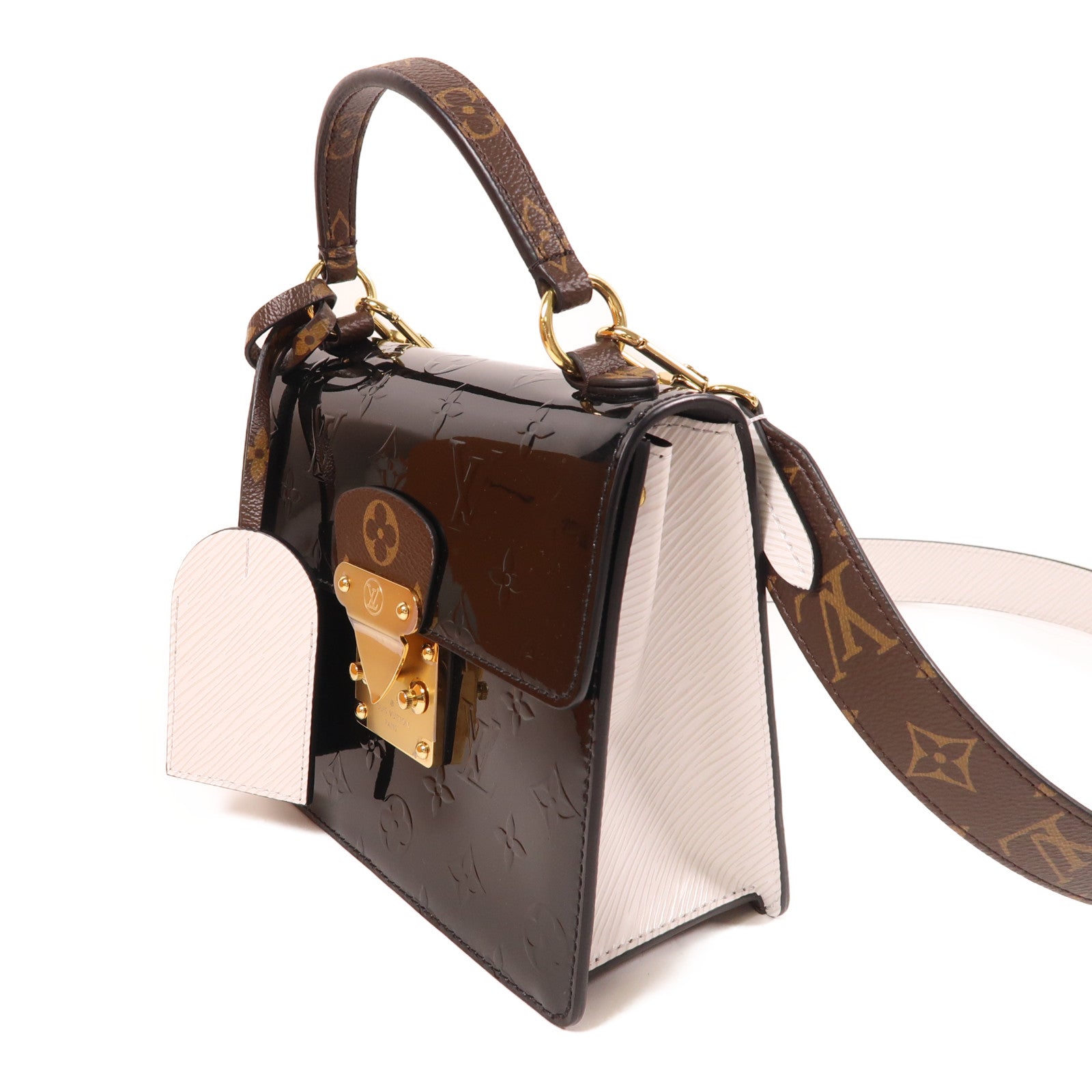 LOUIS VUITTON LV GHW Spring Street 2 Way Shoulder Bag M90375 Monogram Epi Vernis