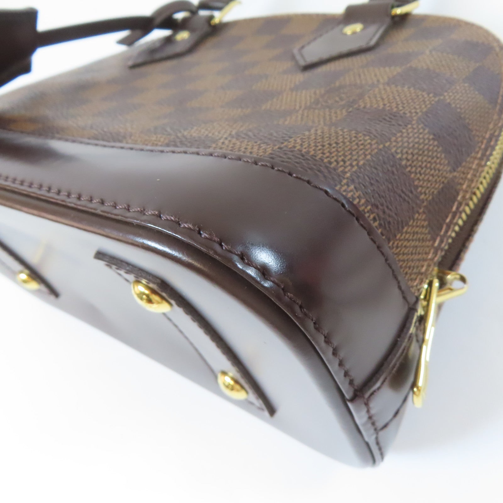 LOUIS VUITTON Damier Alma金扣手挽肩背兩用袋啡色