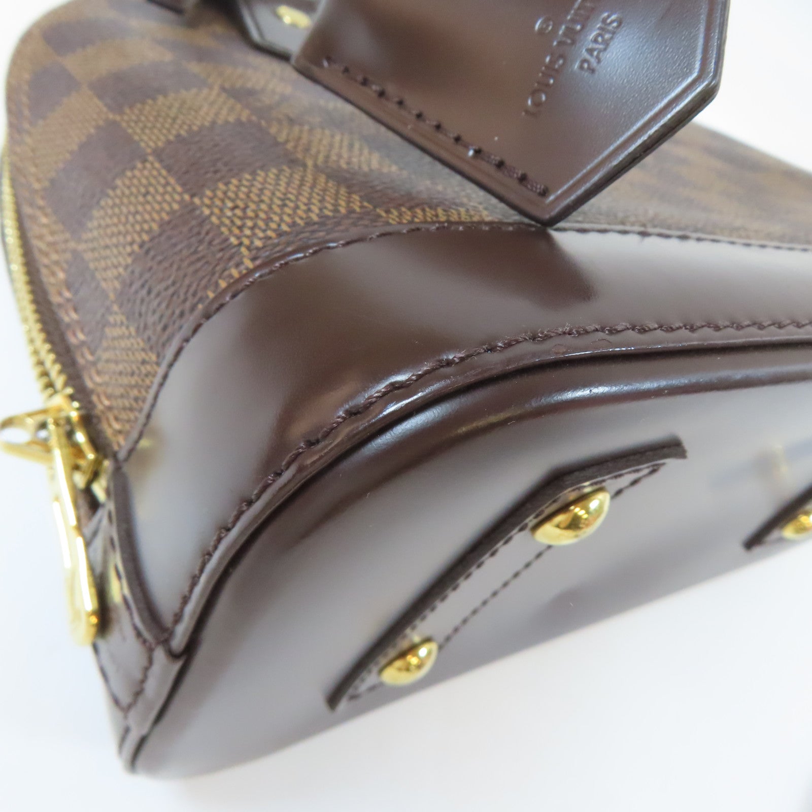 LOUIS VUITTON Damier Alma金扣手挽肩背兩用袋啡色