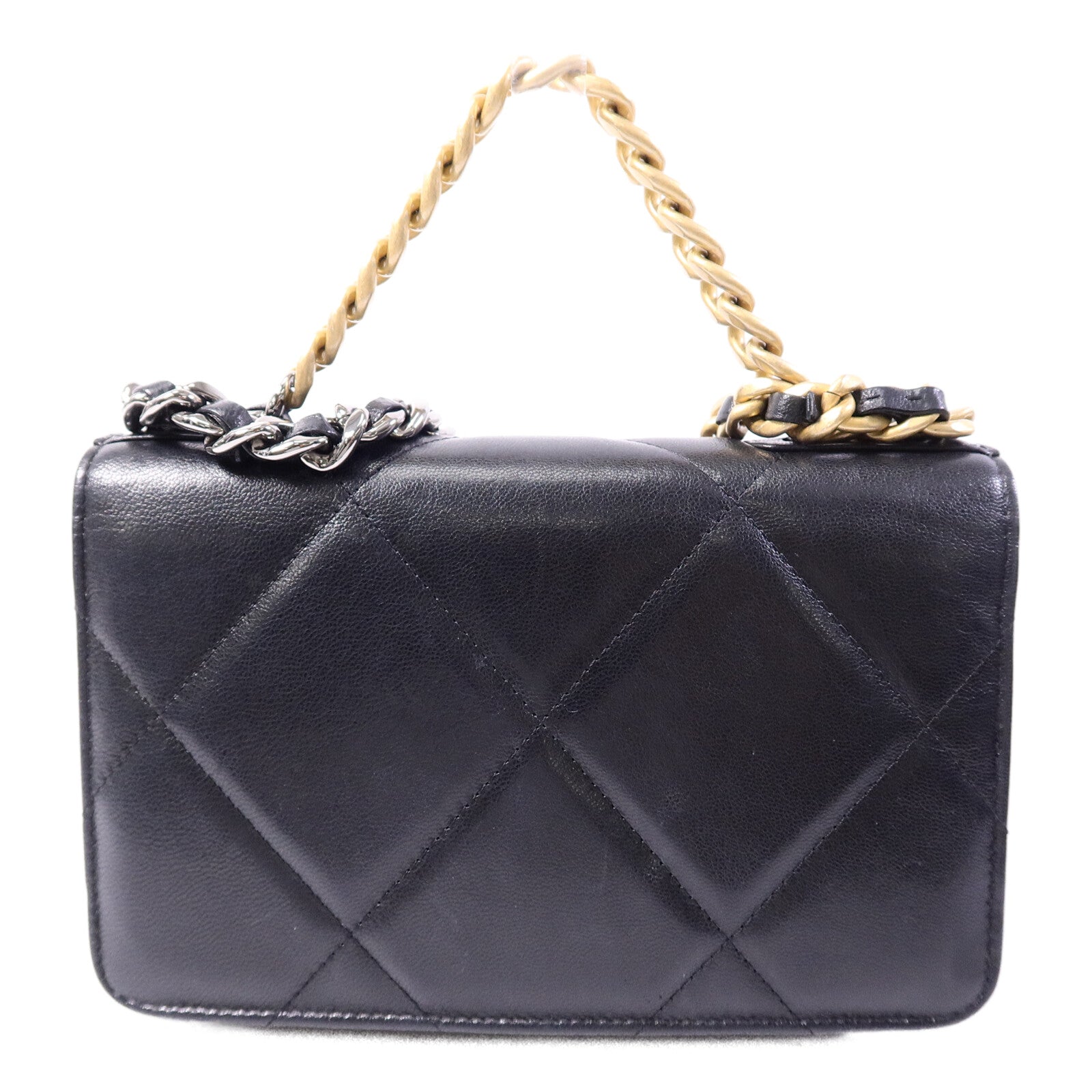 CHANEL 羊皮皮革Chanel 19 WOC鏈帶手挽肩背兩用袋