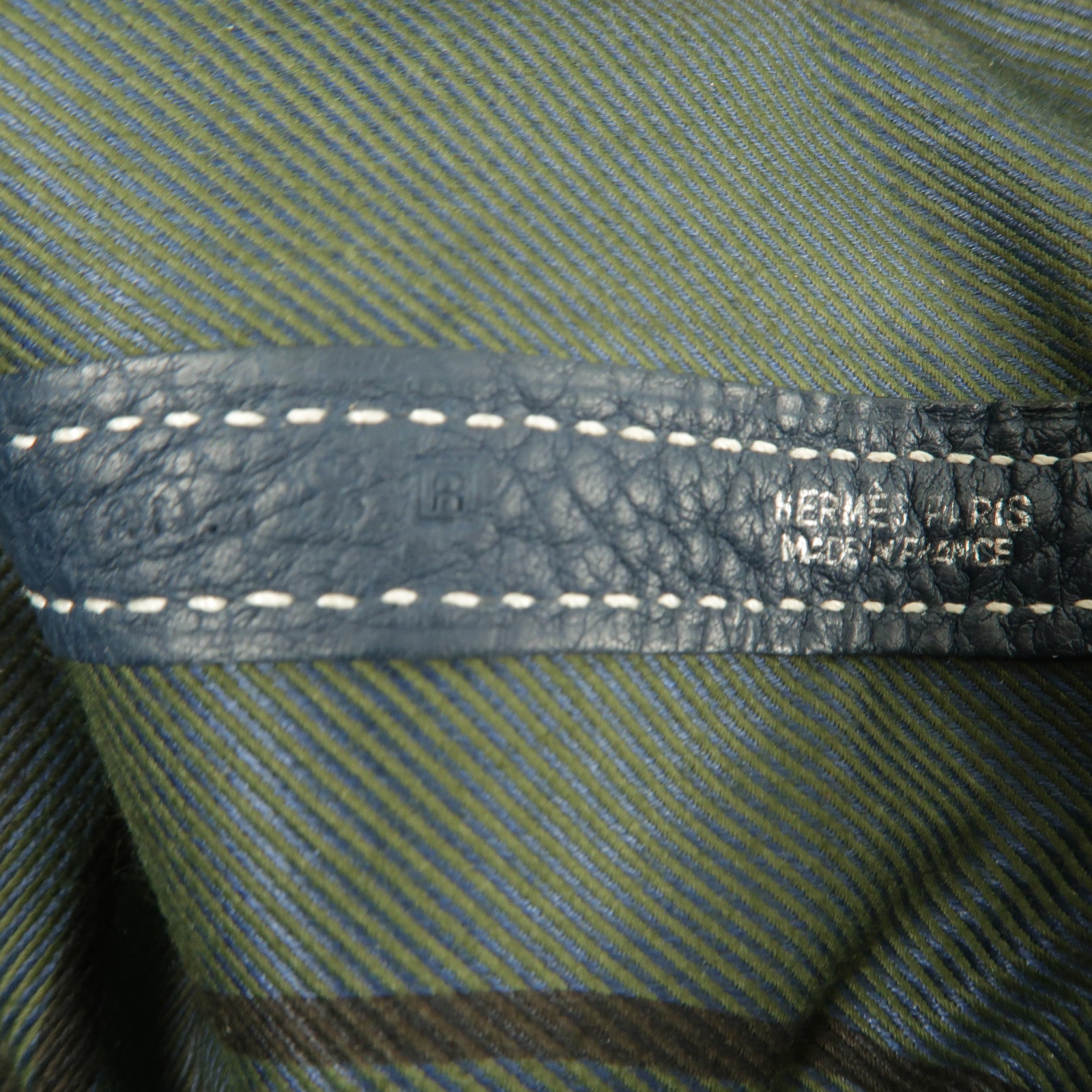 HERMES Negonda皮革Garden Party PM手挽袋Bleu De Prusse