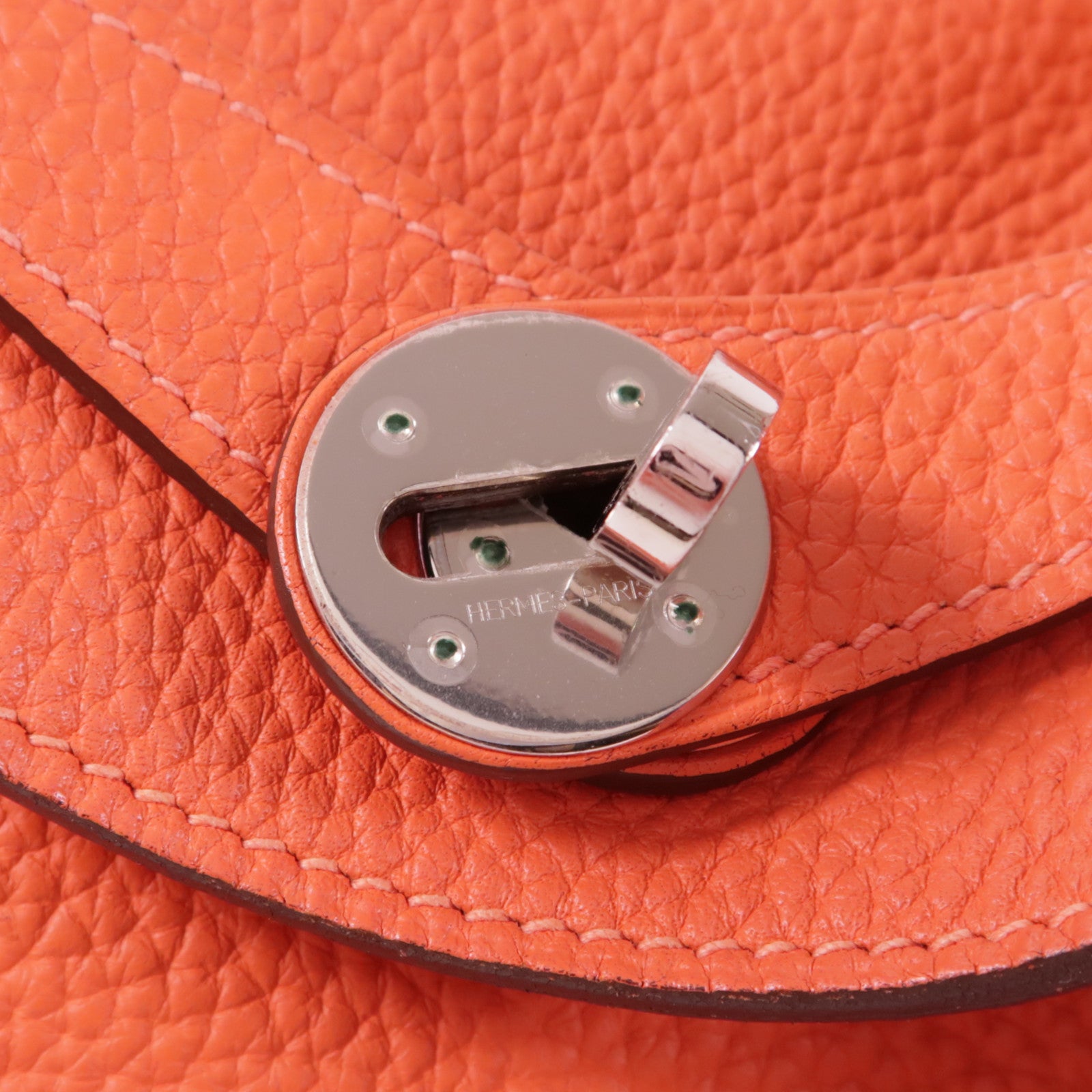 HERMES Clemence皮革Lindy 30銀扣手挽肩背兩用袋Rose Jaipur