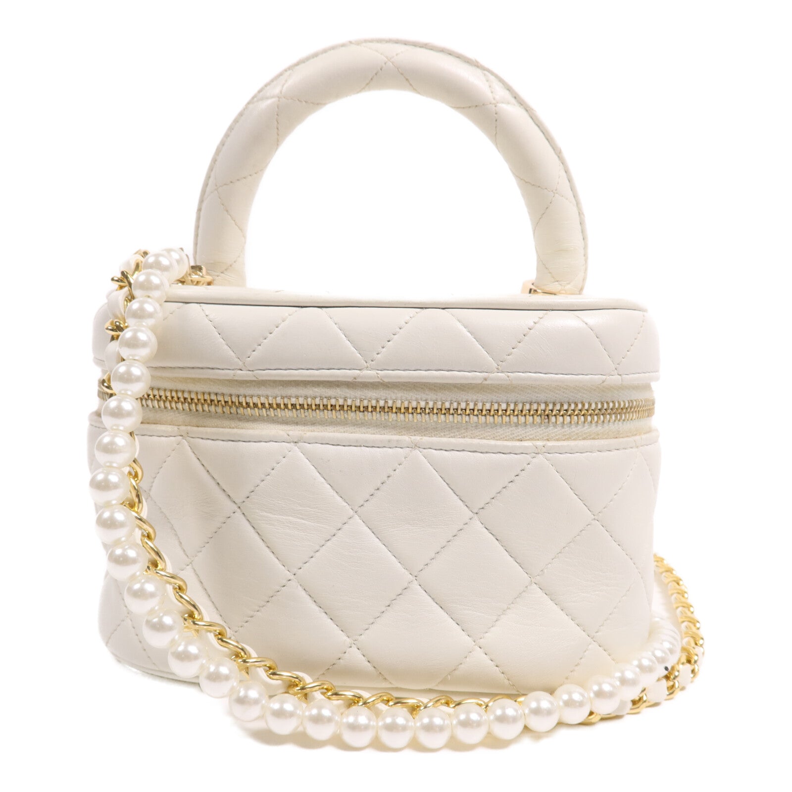 CHANEL 牛皮皮革Vanity Bag金扣鏈帶肩背袋