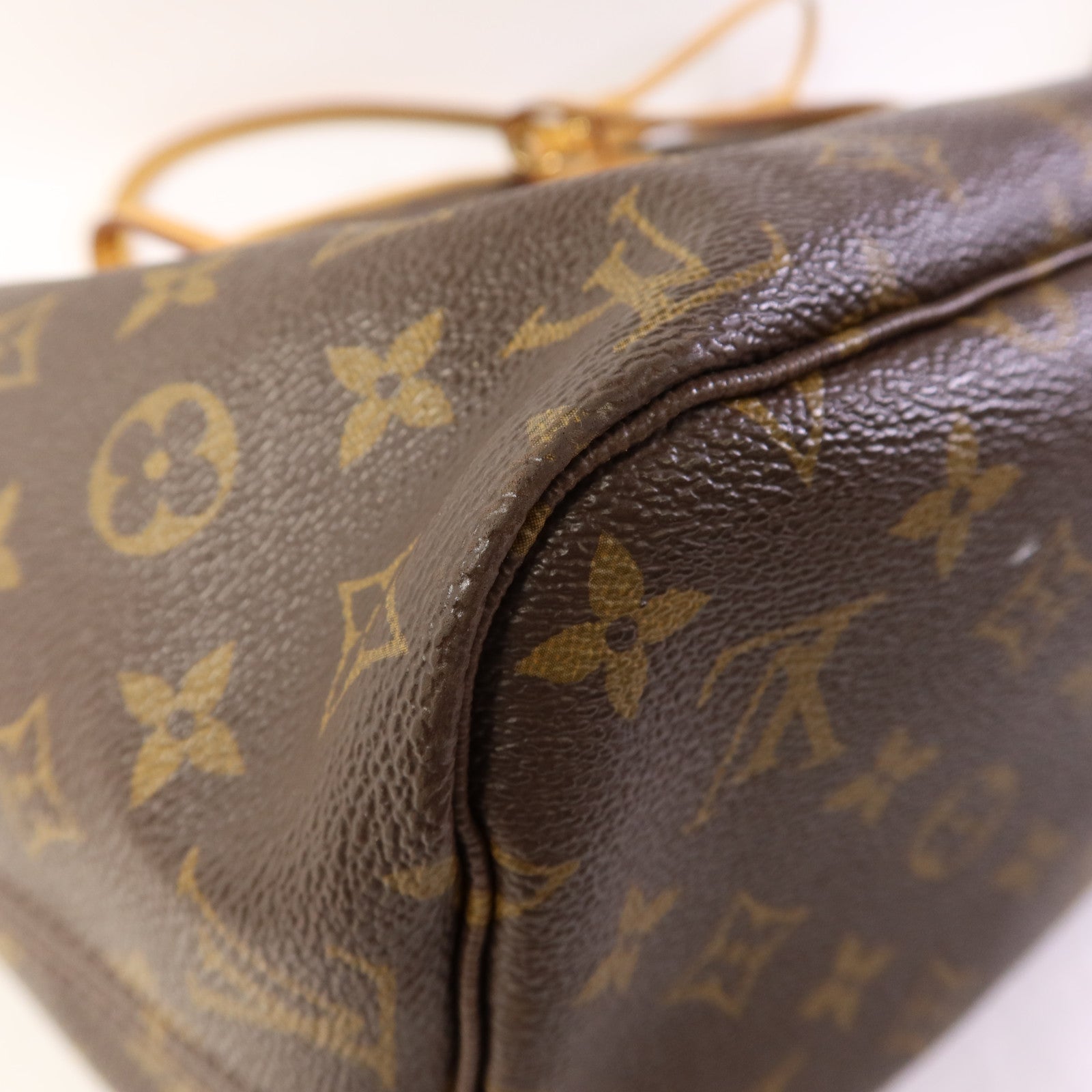 LOUIS VUITTON Monogram Neverfull MM金扣手挽袋