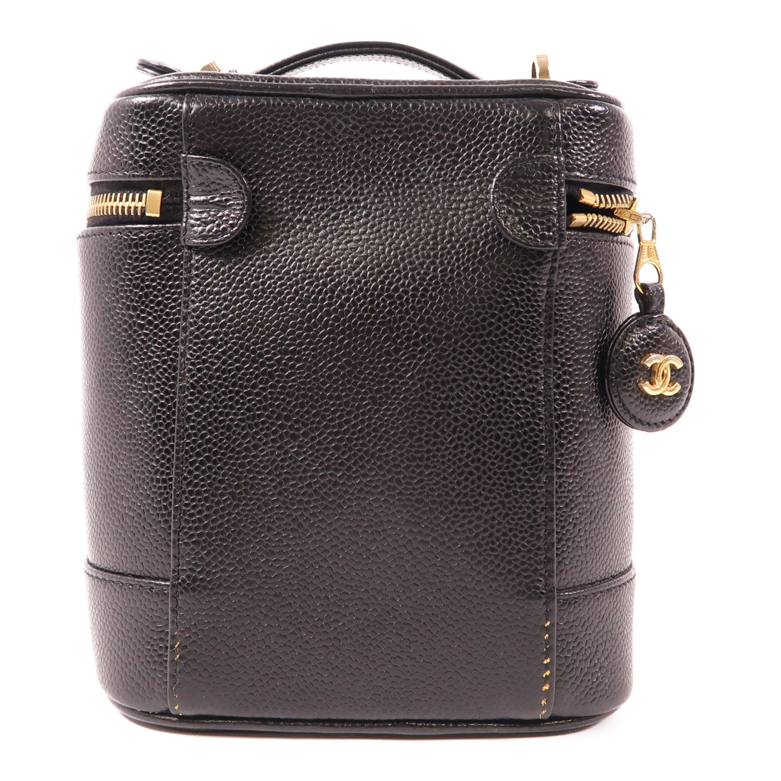 CHANEL 牛皮皮革Vintage Vanity Case金扣手挽袋