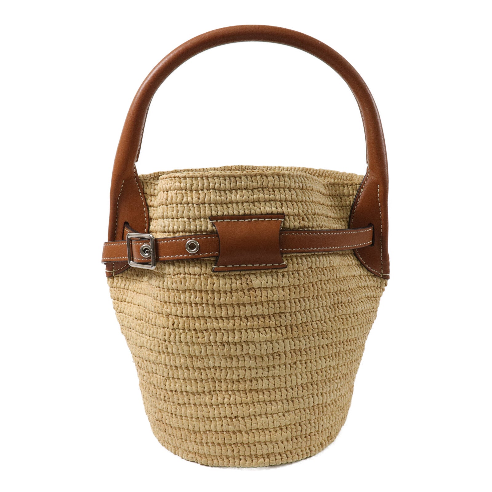 CELINE Raffia/牛皮皮革Big Bag Nano Bucket手挽袋