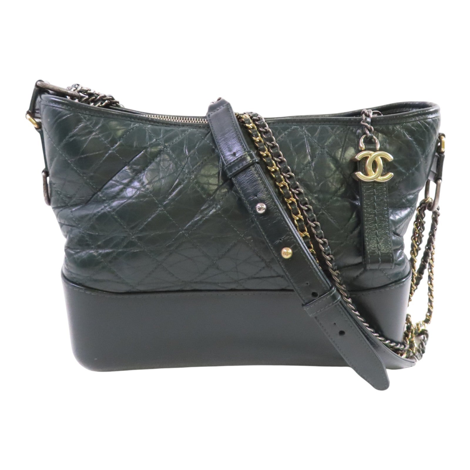 CHANEL 【激減優惠】牛皮皮革Gabrielle Chain Shoulder Bag銀扣鏈帶肩背袋