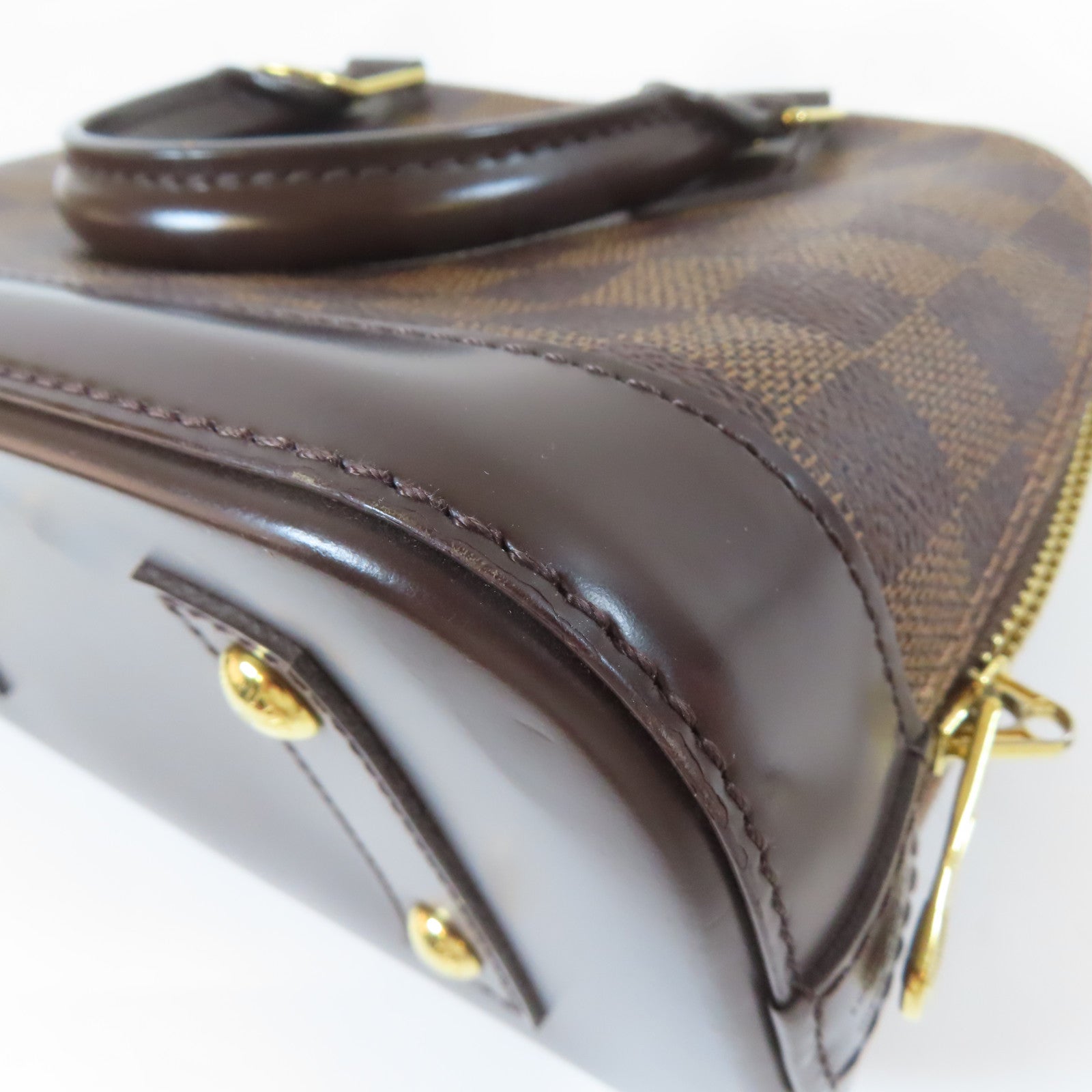 LOUIS VUITTON Damier Alma金扣手挽肩背兩用袋啡色