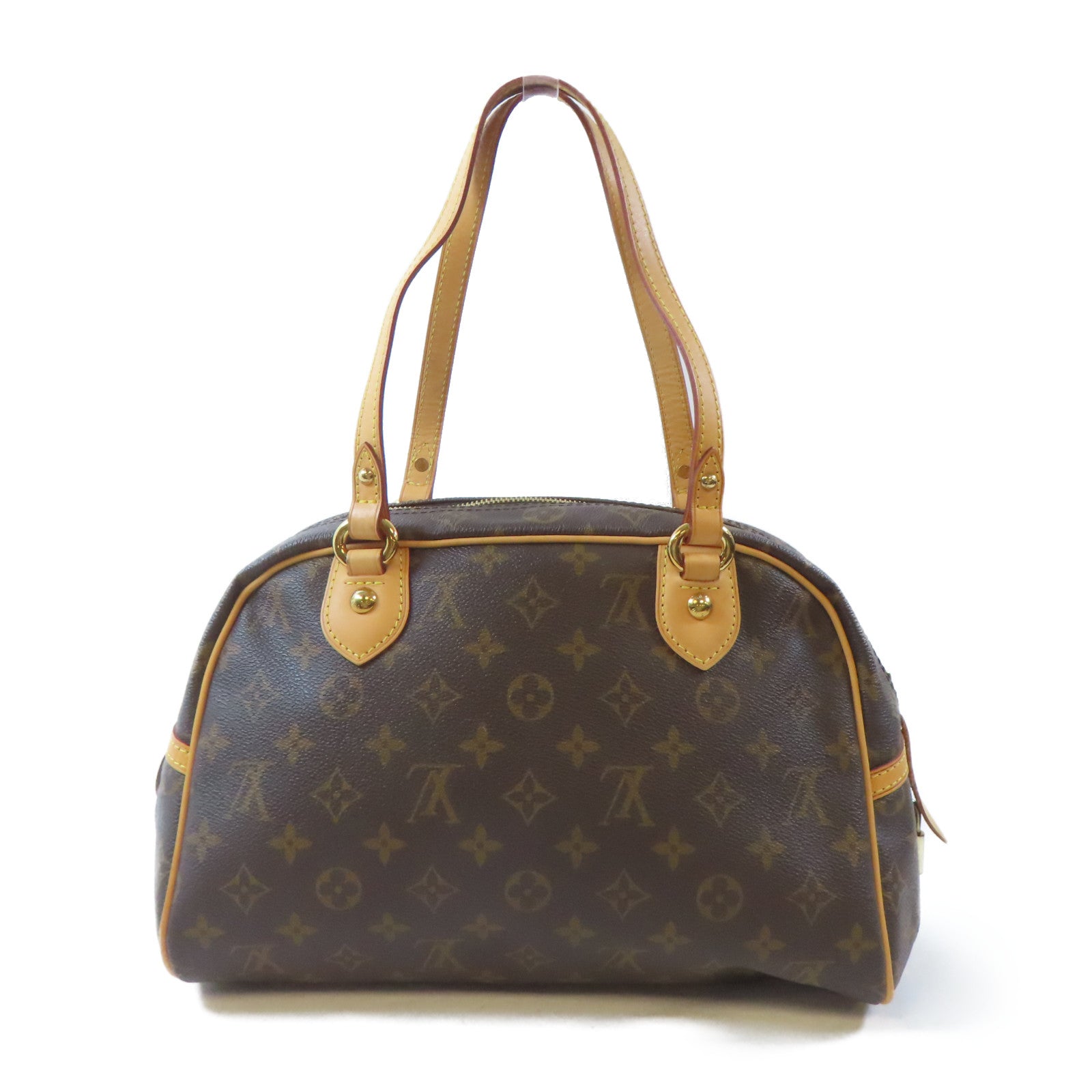 LOUIS VUITTON Monogram Montorgueil PM金扣肩背袋棕色