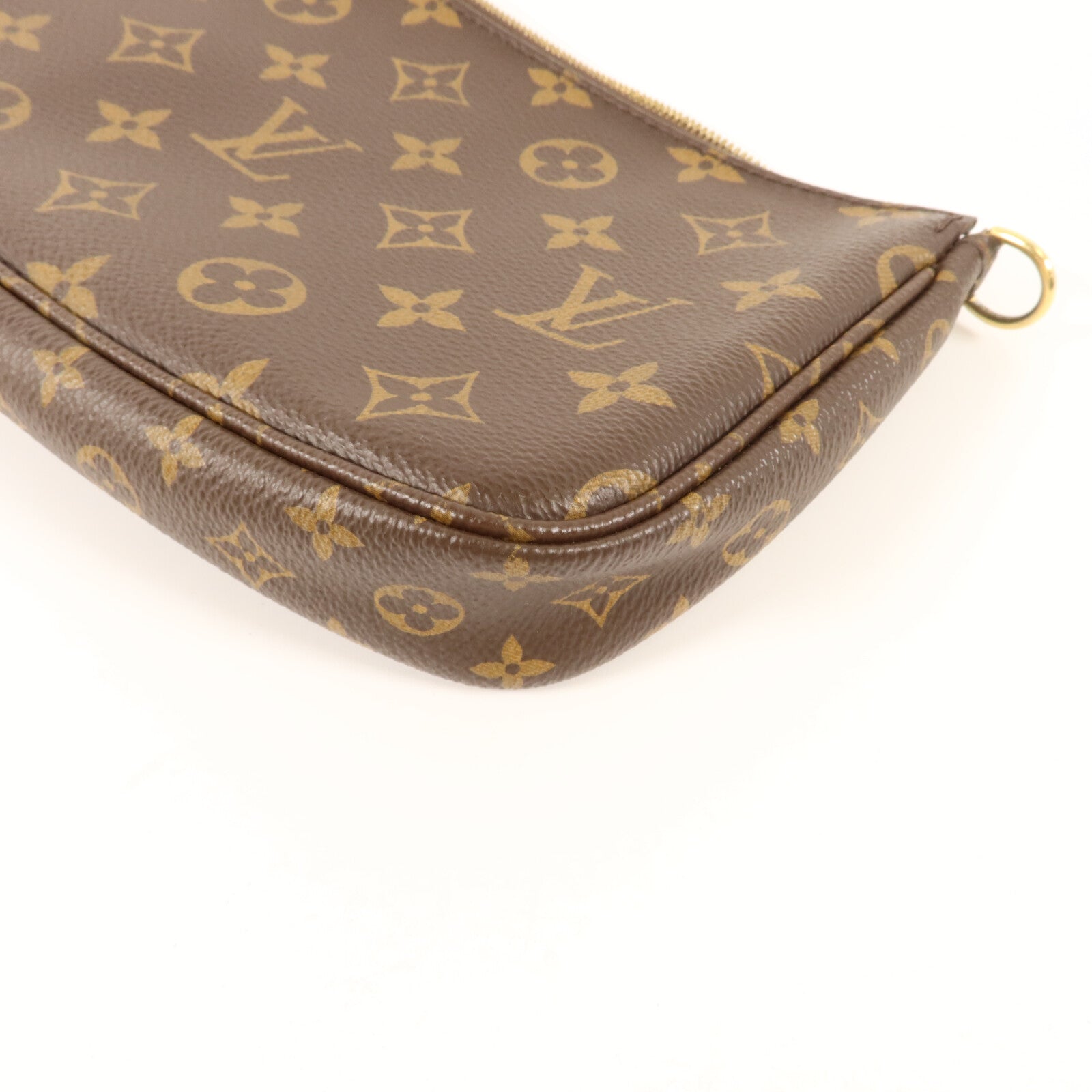 LOUIS VUITTON Monogram Multi Pochette Accessoires金扣手挽肩背兩用袋棕色