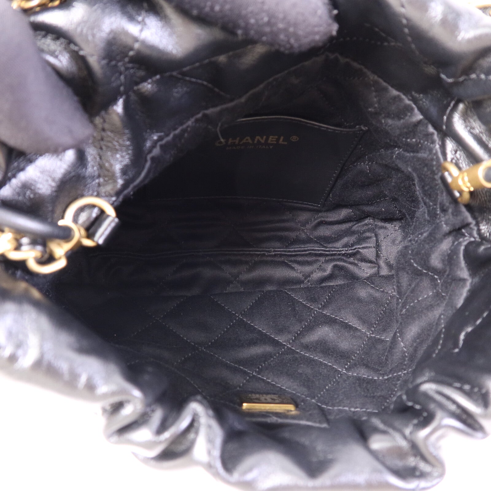CHANEL 牛皮皮革C22 Mini金扣鏈帶肩背袋