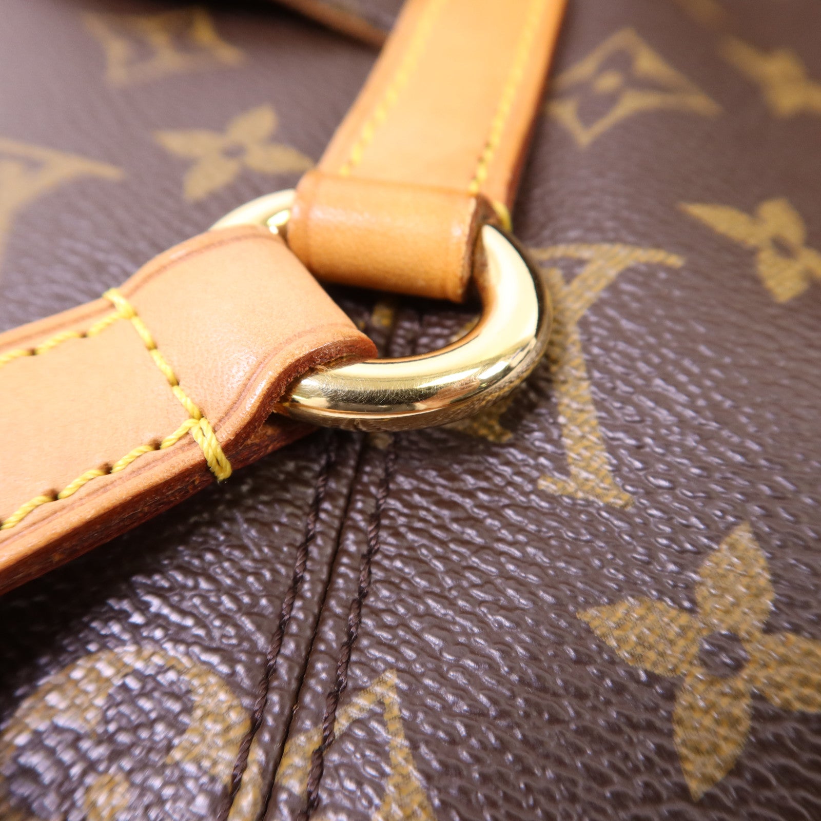 LOUIS VUITTON Monogram Totally MM金扣肩背袋棕色